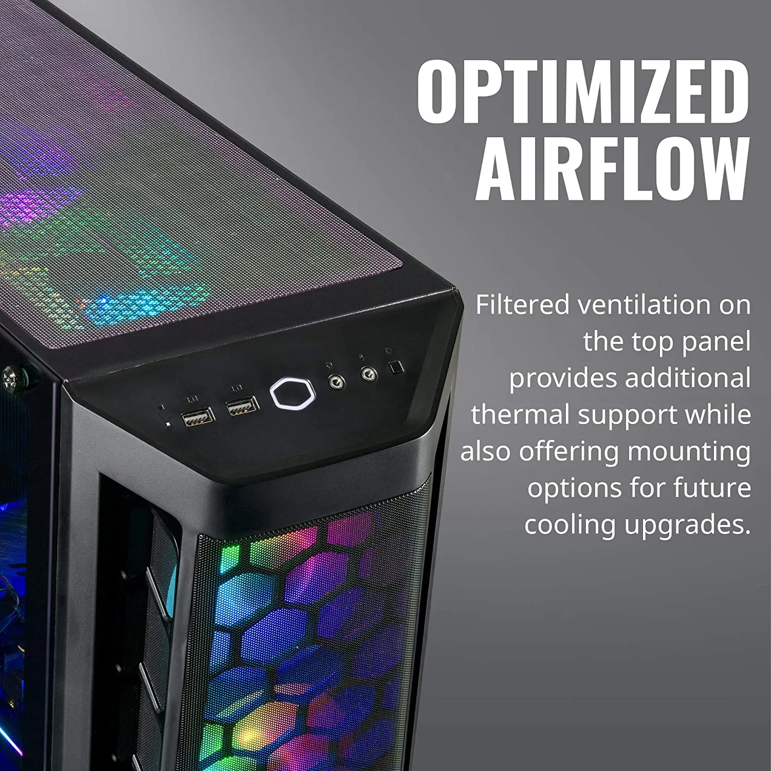 Cooler PC Case Master MasterBox MB511 ARGB ATX Mid-Tower with Three 120mm ARGB Fans, Fine Mesh Front Panel, Mesh Side Intakes, Tempered Glass & ARGB Lighting System