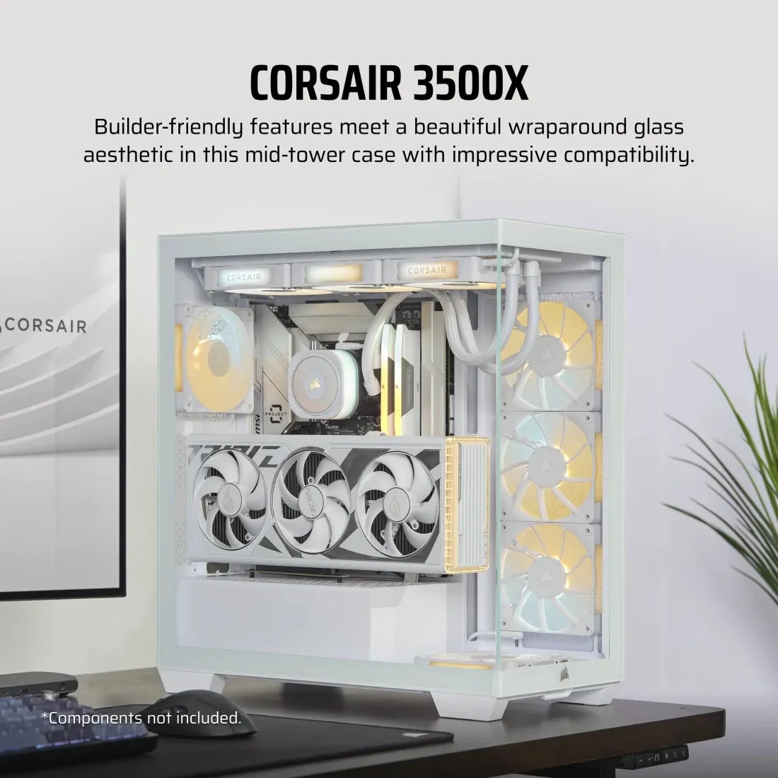 Corsair 3500X | Tempered Glass Micro Case (White/Black)