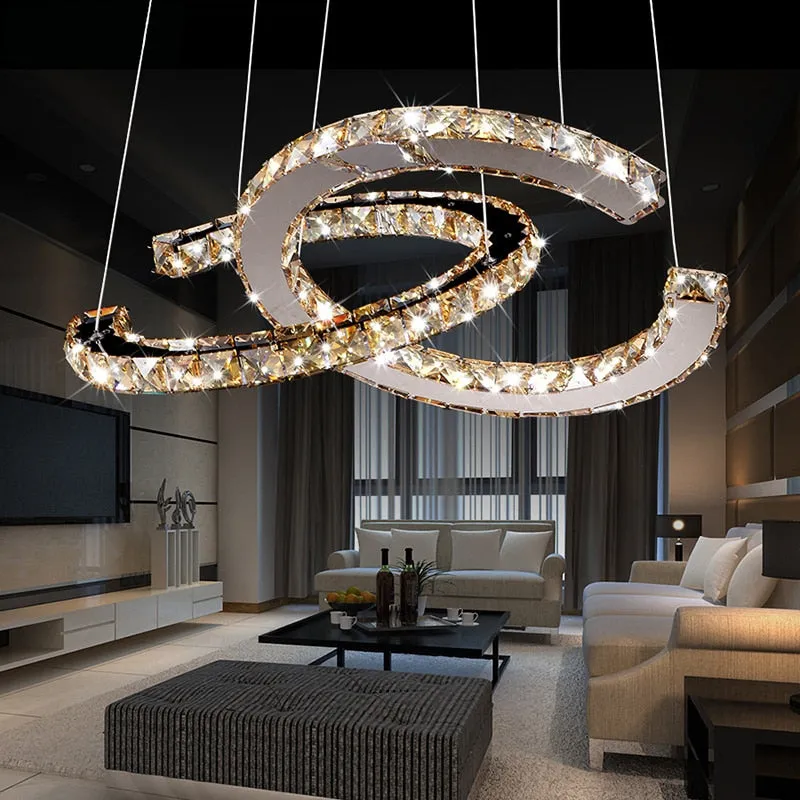 Crystal Loops Chandelier: Premium Lighting Décor