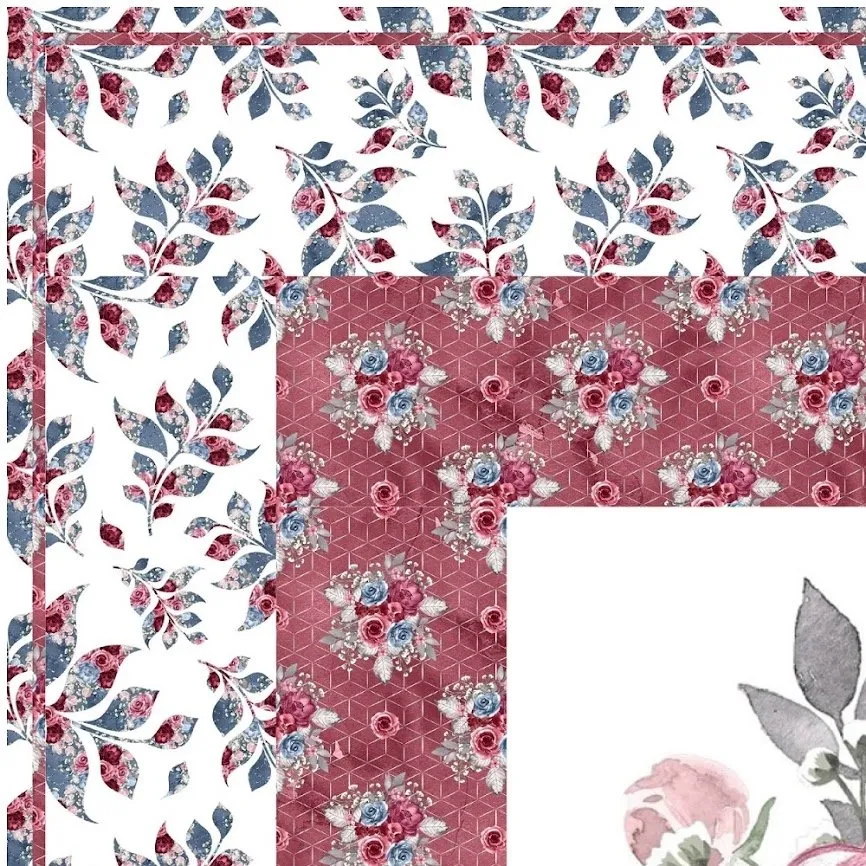 Dusty Blue and Burgundy Collection Wall Hanging