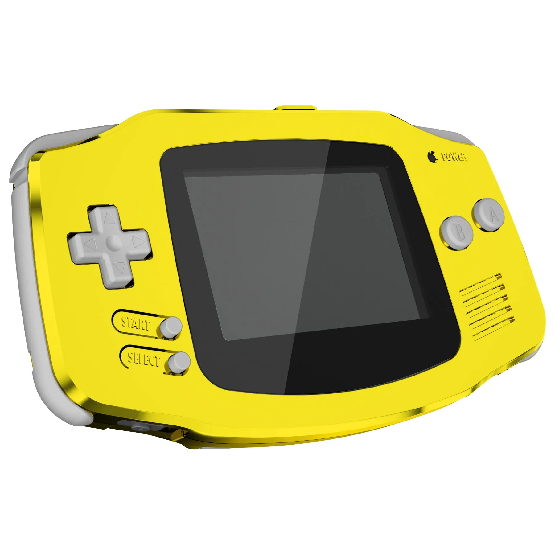 eXtremeRate IPS Ready Upgraded Chrome Gold Glossy GBA Replacement Shell Full Housing Cover w/ Buttons for Gameboy Advance – Compatible with Both IPS & Standard LCD – Console & IPS Screen NOT Included - TAGD4001