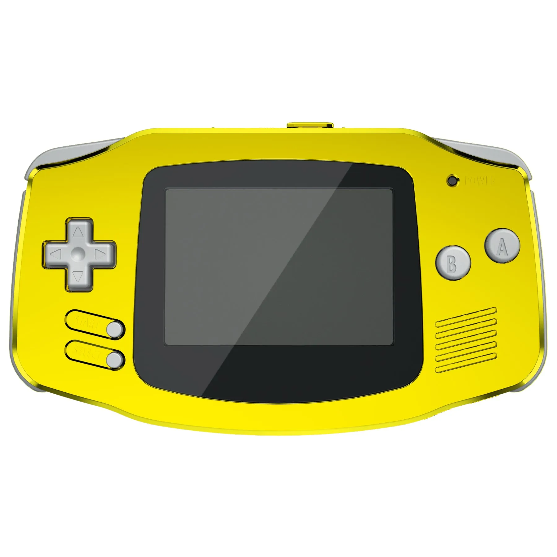 eXtremeRate IPS Ready Upgraded Chrome Gold Glossy GBA Replacement Shell Full Housing Cover w/ Buttons for Gameboy Advance – Compatible with Both IPS & Standard LCD – Console & IPS Screen NOT Included - TAGD4001