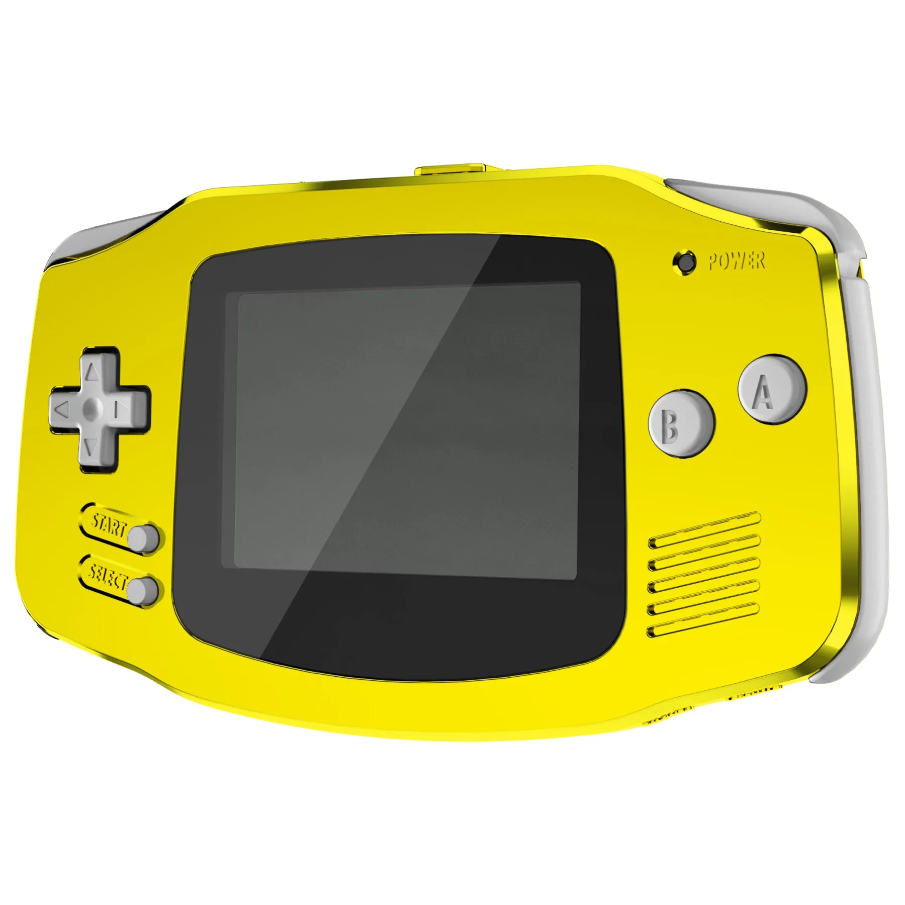 eXtremeRate IPS Ready Upgraded Chrome Gold Glossy GBA Replacement Shell Full Housing Cover w/ Buttons for Gameboy Advance – Compatible with Both IPS & Standard LCD – Console & IPS Screen NOT Included - TAGD4001