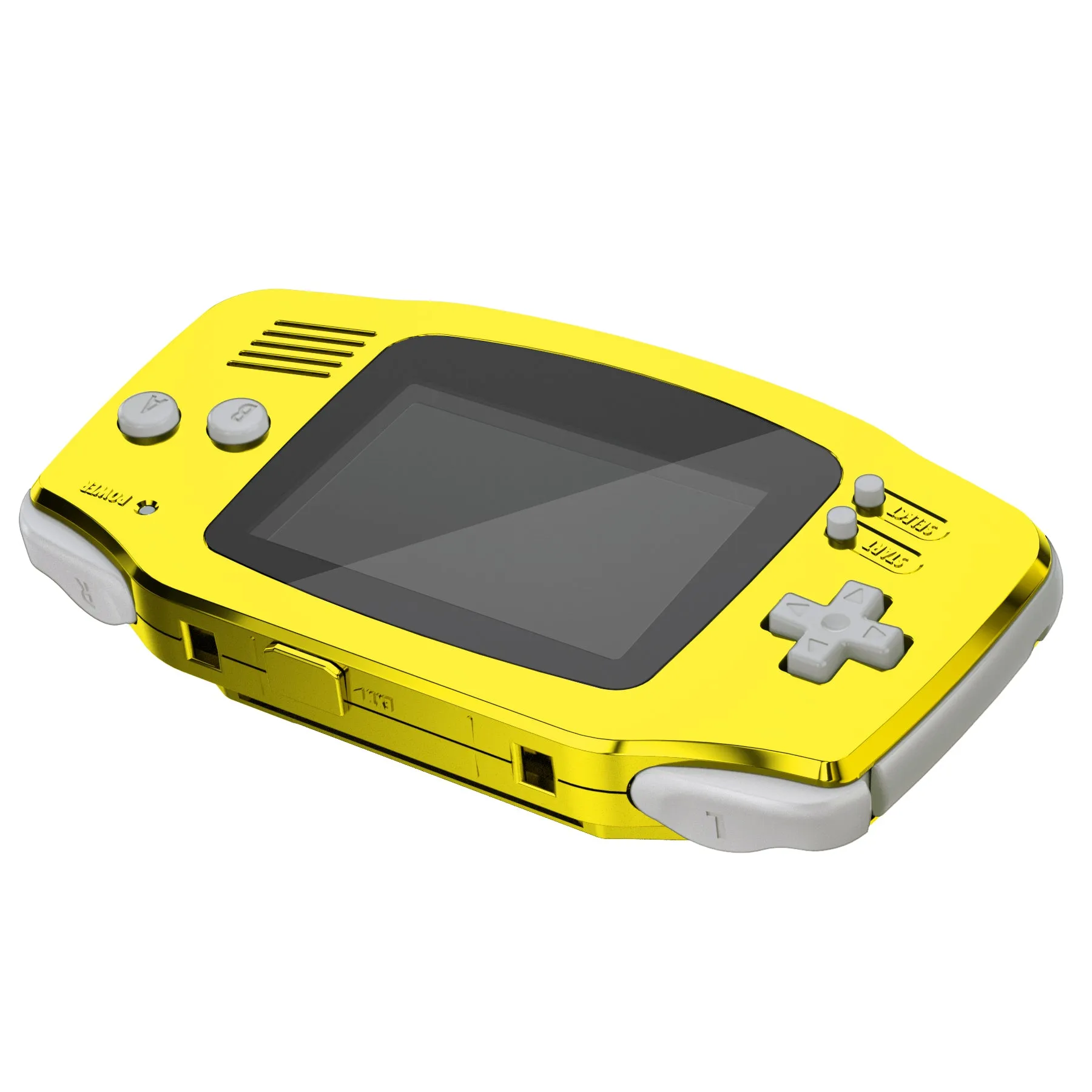 eXtremeRate IPS Ready Upgraded Chrome Gold Glossy GBA Replacement Shell Full Housing Cover w/ Buttons for Gameboy Advance – Compatible with Both IPS & Standard LCD – Console & IPS Screen NOT Included - TAGD4001