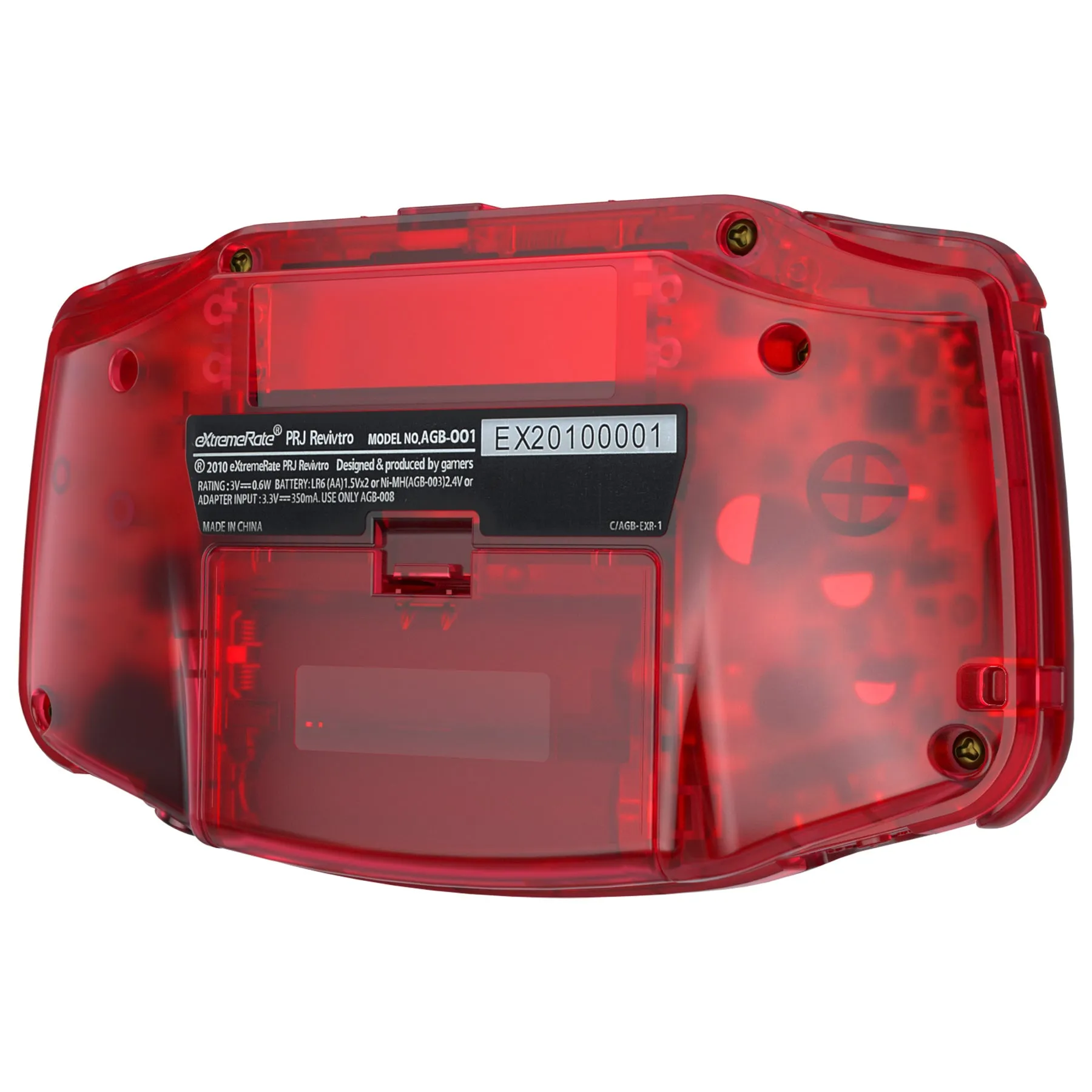 eXtremeRate IPS Ready Upgraded Clear Red GBA Replacement Shell Full Housing Cover Buttons for Gameboy Advance – Compatible with Both IPS & Standard LCD – Console & IPS Screen NOT Included - TAGM5002