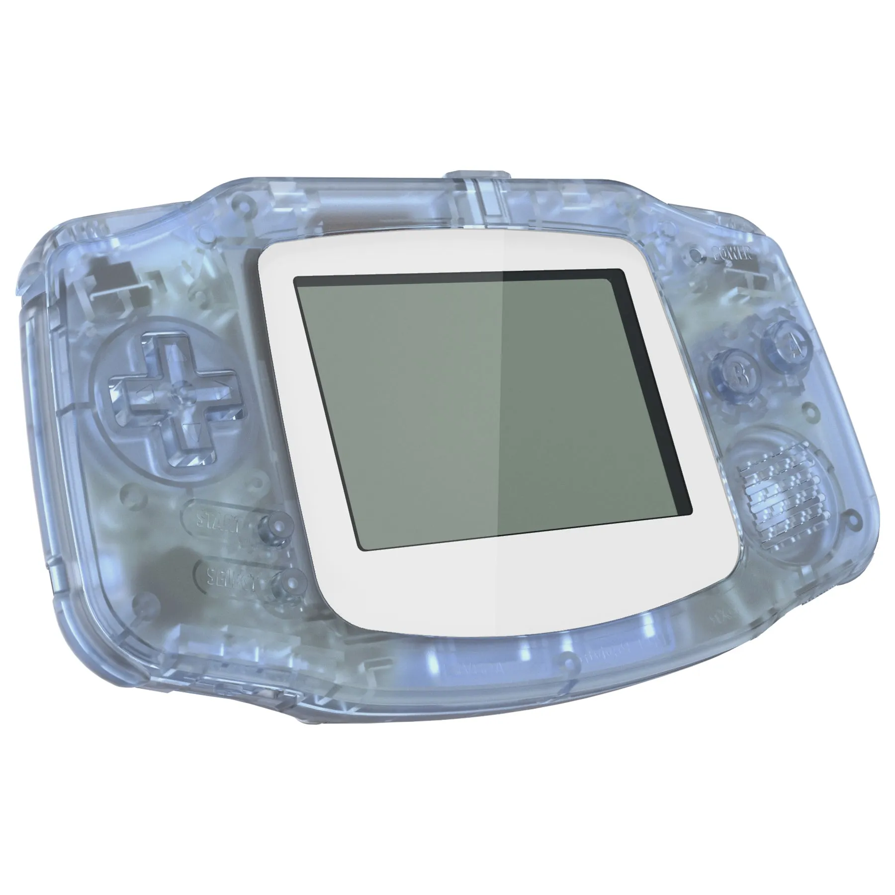 eXtremeRate IPS Ready Upgraded Glacier Blue GBA Replacement Shell Full Housing Cover Buttons & White Screen Lens for Gameboy Advance – Compatible with Both IPS & Standard LCD – Console & IPS Screen NOT Included - TAGM5006