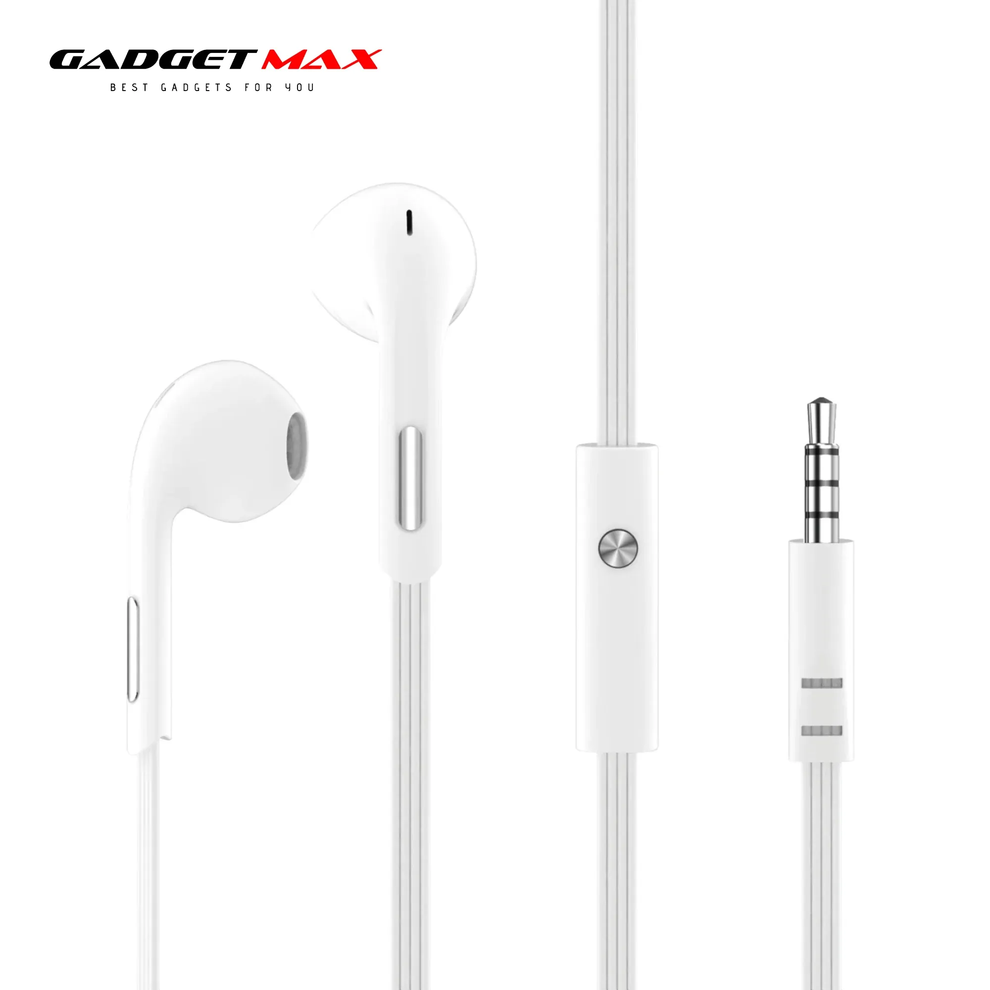 GADGET MAX GM06 CLEAR SOUND WIRED 3.5MM EARPHONE WITH MIC (1.2M) Wired Earphone- WHITE