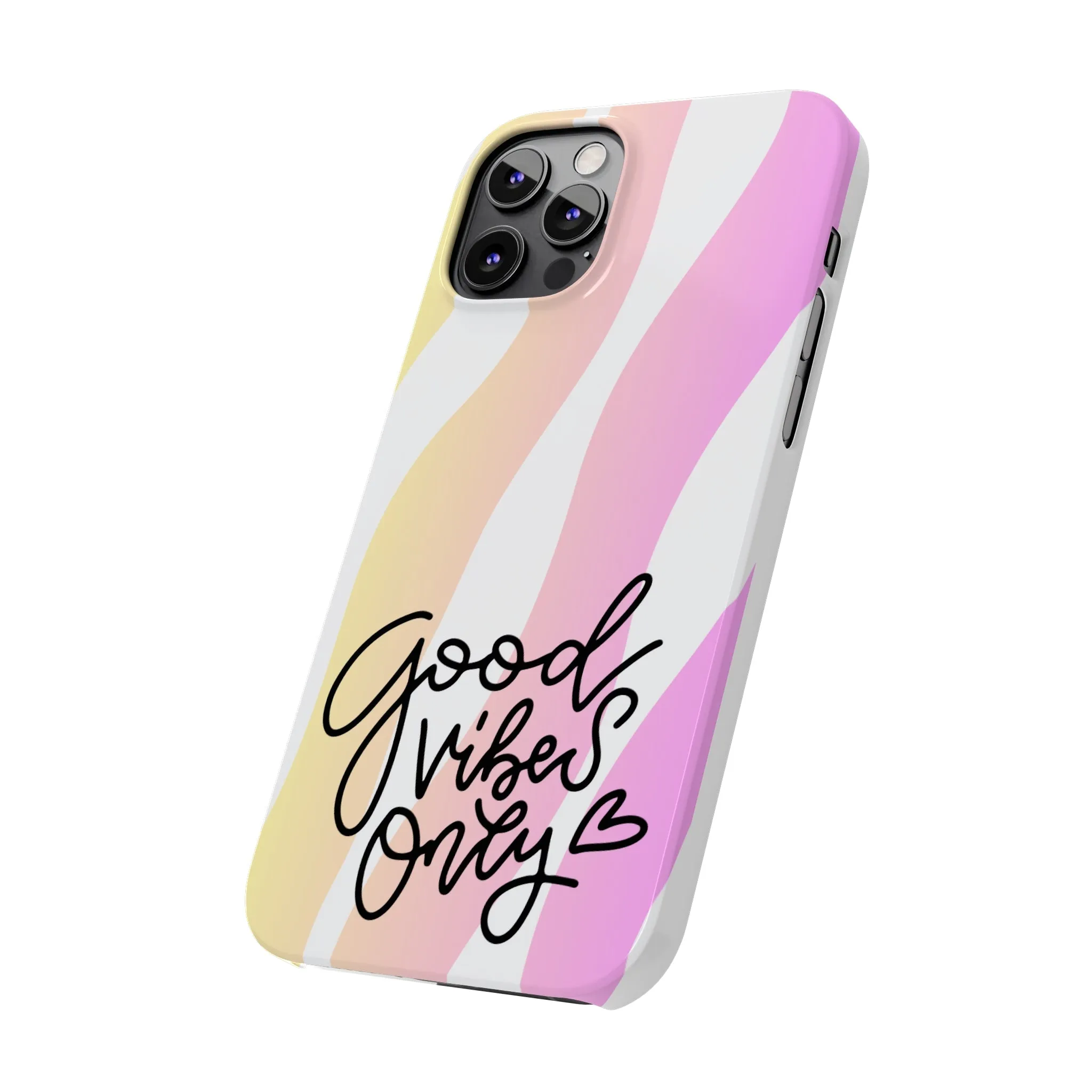 Good Vibes Only Pink Zebra iPhone Case - Stylish and Positive Protective Cover