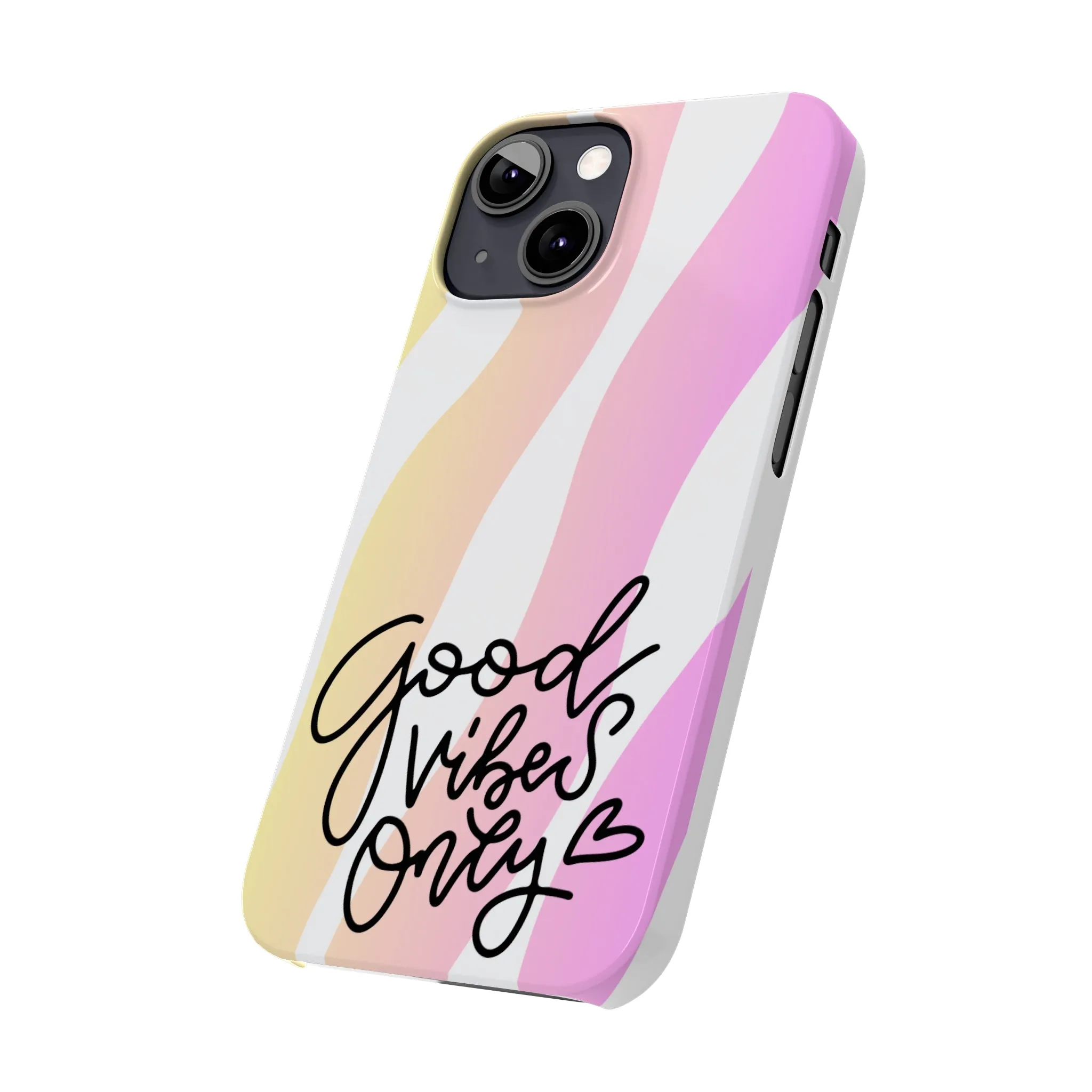 Good Vibes Only Pink Zebra iPhone Case - Stylish and Positive Protective Cover