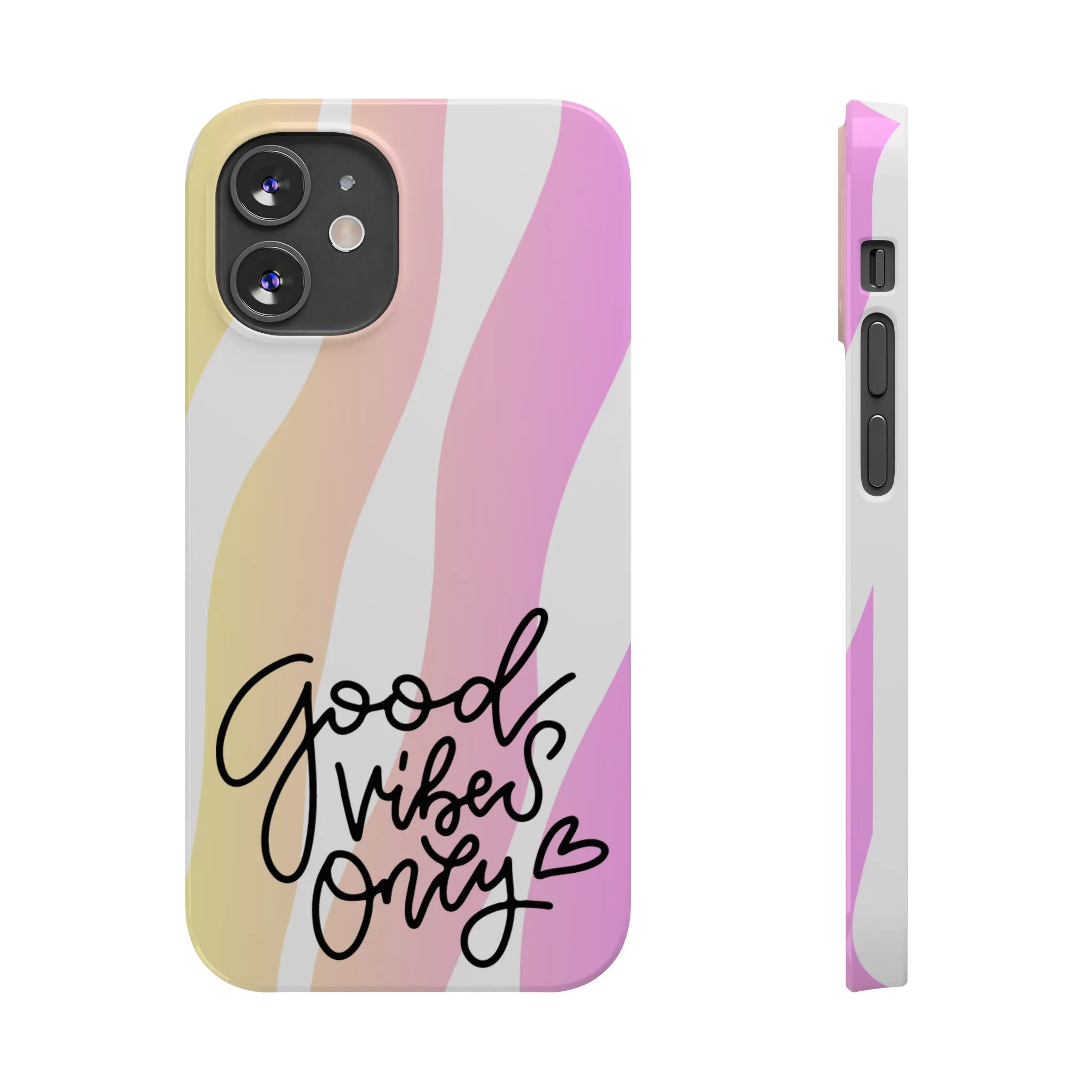 Good Vibes Only Pink Zebra iPhone Case - Stylish and Positive Protective Cover
