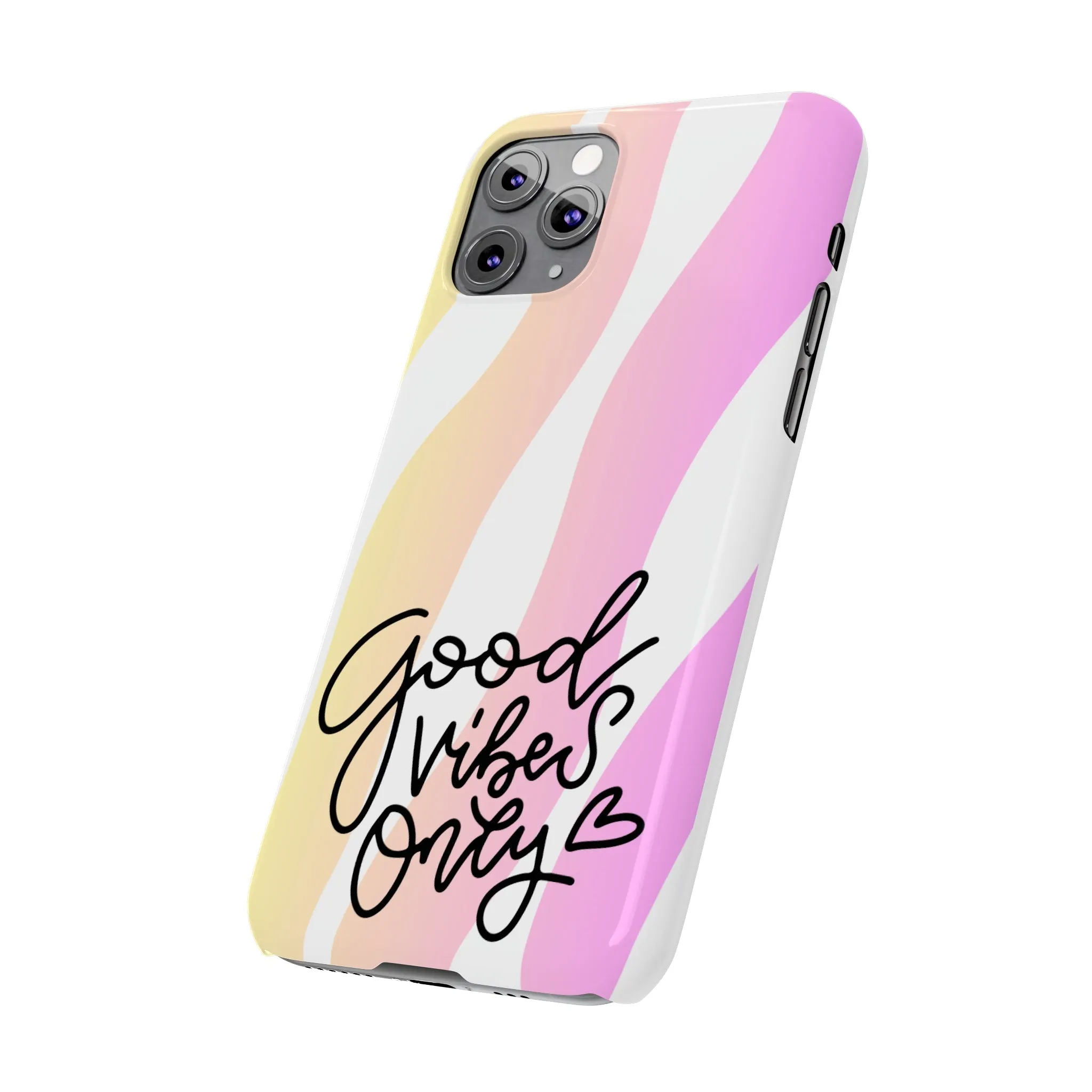 Good Vibes Only Pink Zebra iPhone Case - Stylish and Positive Protective Cover