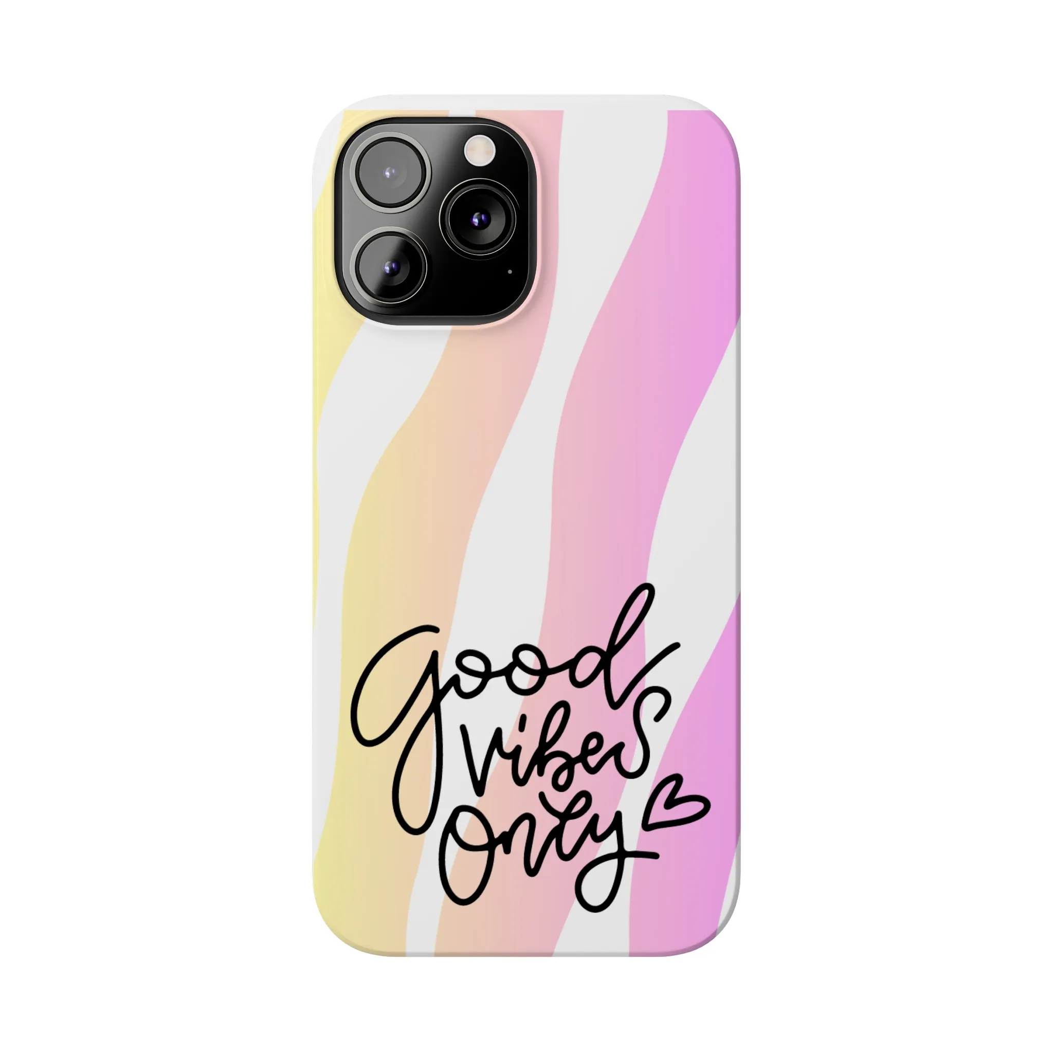 Good Vibes Only Pink Zebra iPhone Case - Stylish and Positive Protective Cover