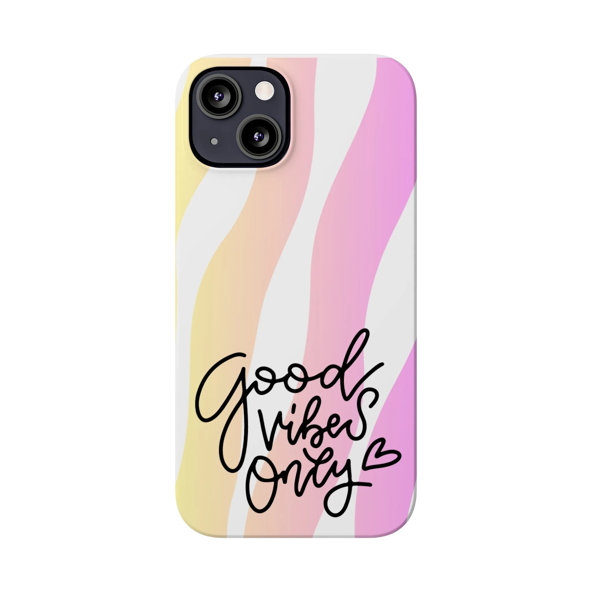 Good Vibes Only Pink Zebra iPhone Case - Stylish and Positive Protective Cover