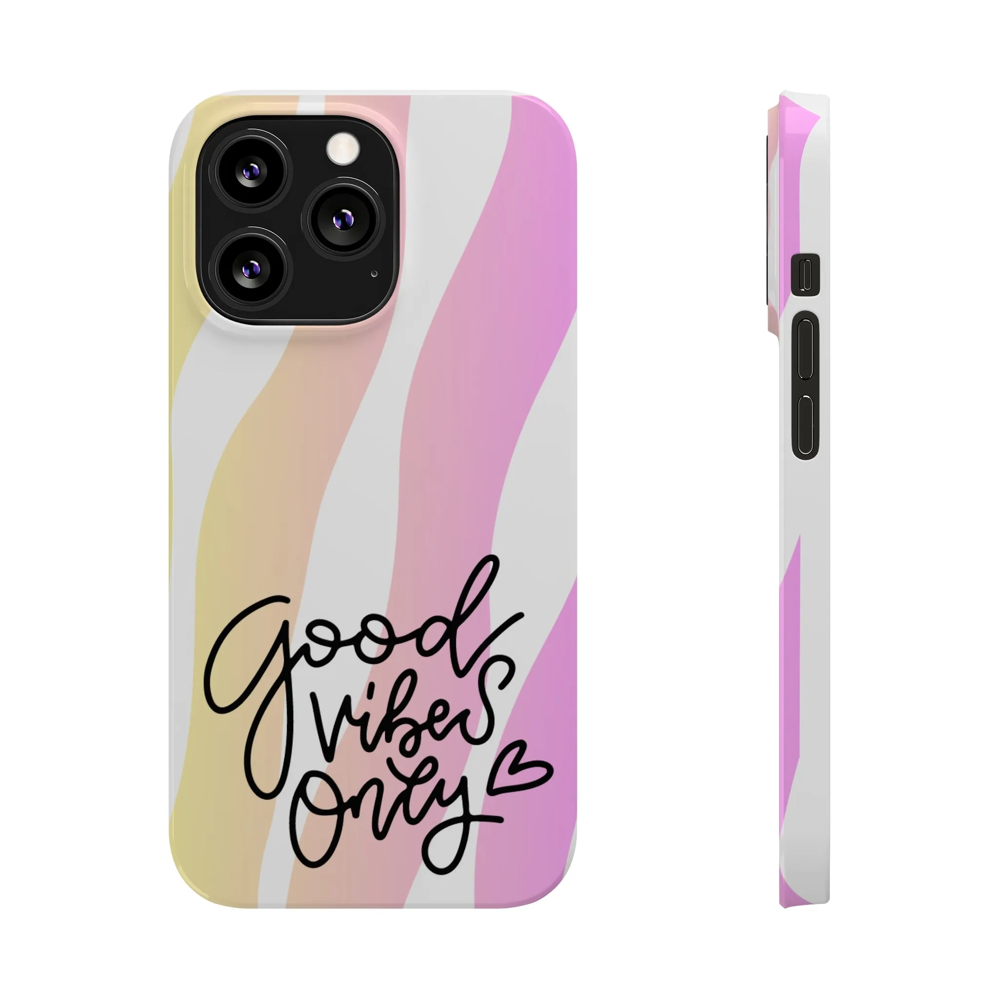 Good Vibes Only Pink Zebra iPhone Case - Stylish and Positive Protective Cover