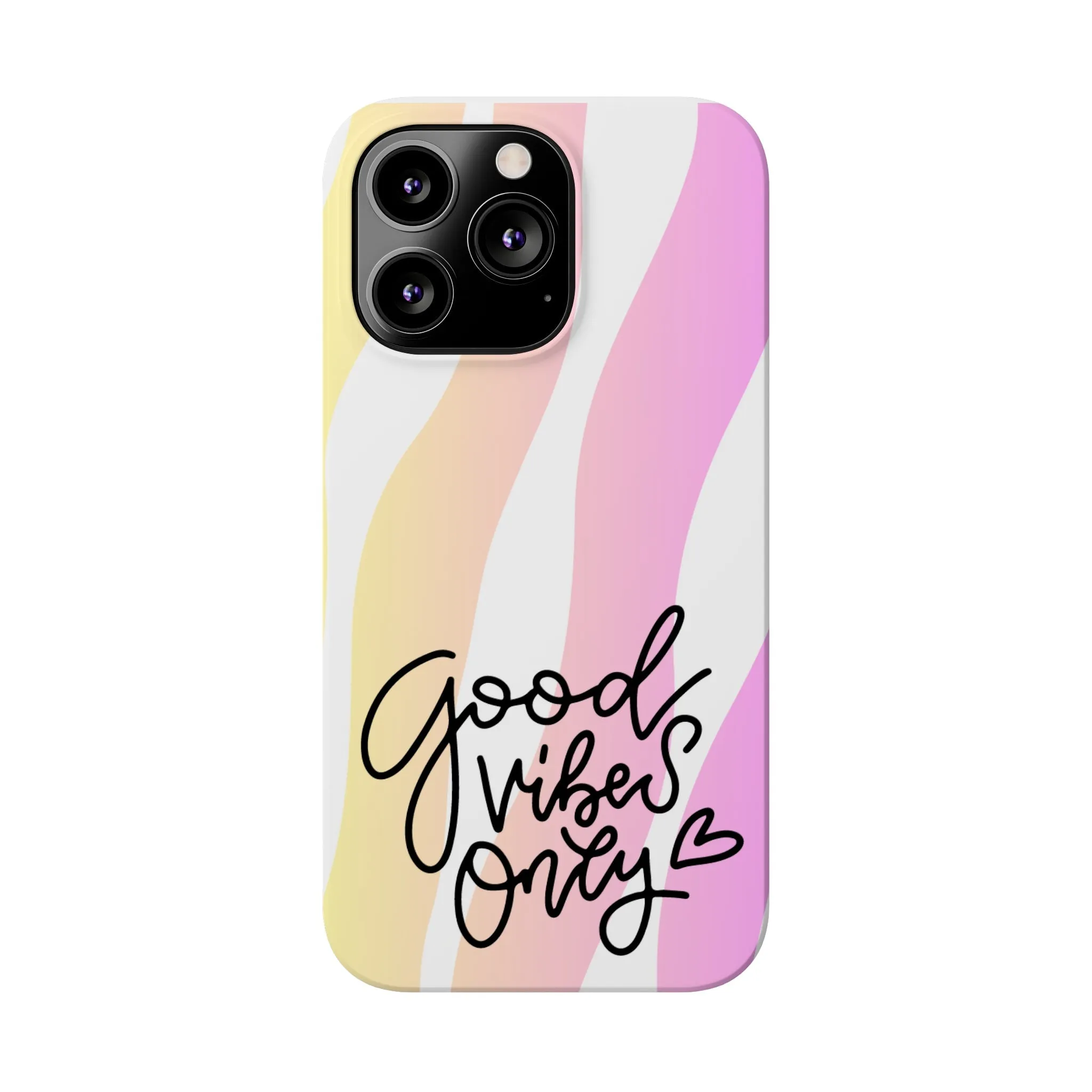 Good Vibes Only Pink Zebra iPhone Case - Stylish and Positive Protective Cover