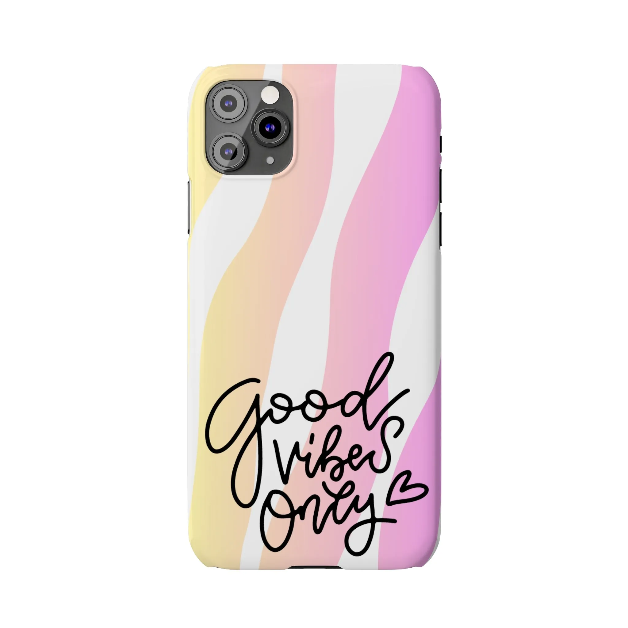 Good Vibes Only Pink Zebra iPhone Case - Stylish and Positive Protective Cover