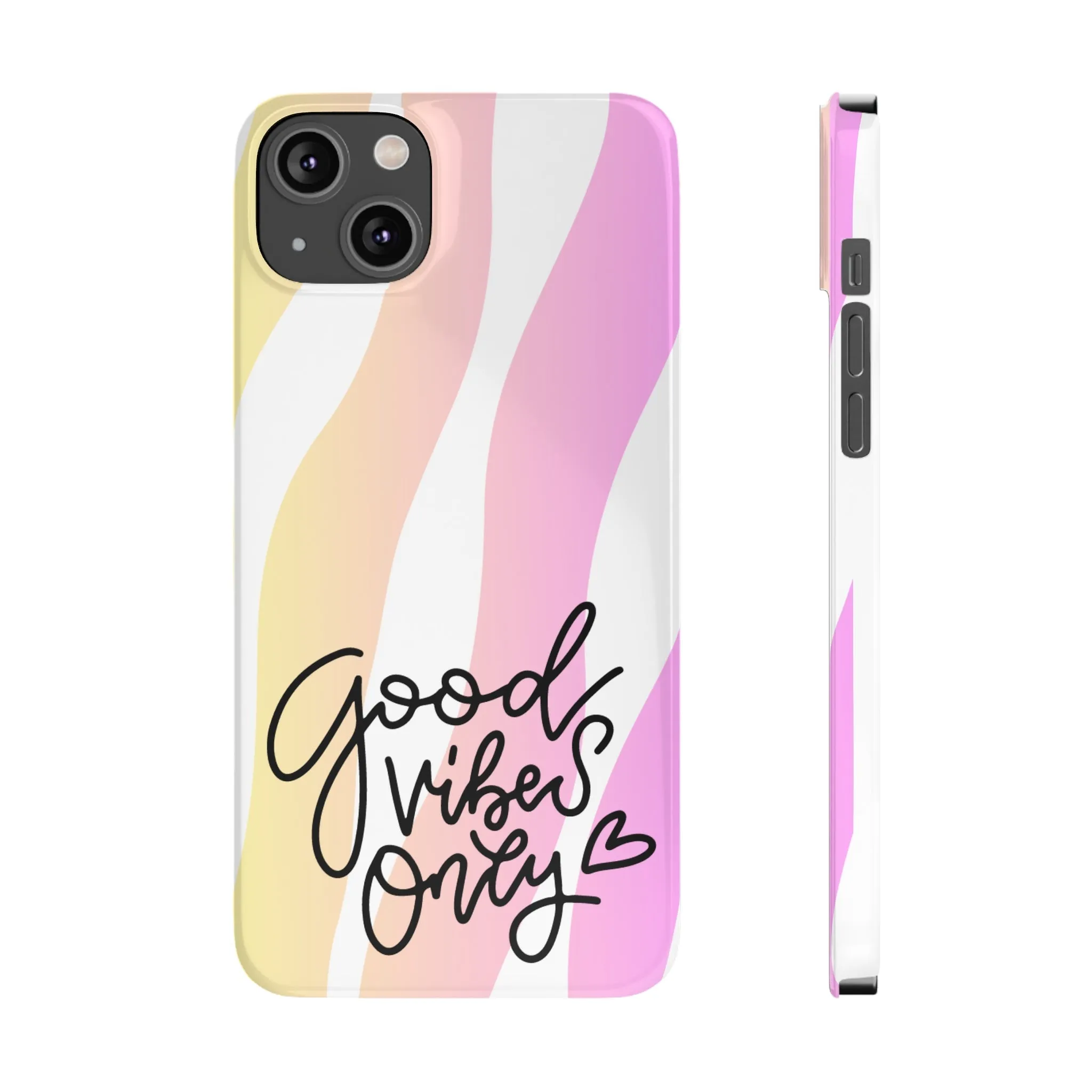 Good Vibes Only Pink Zebra iPhone Case - Stylish and Positive Protective Cover