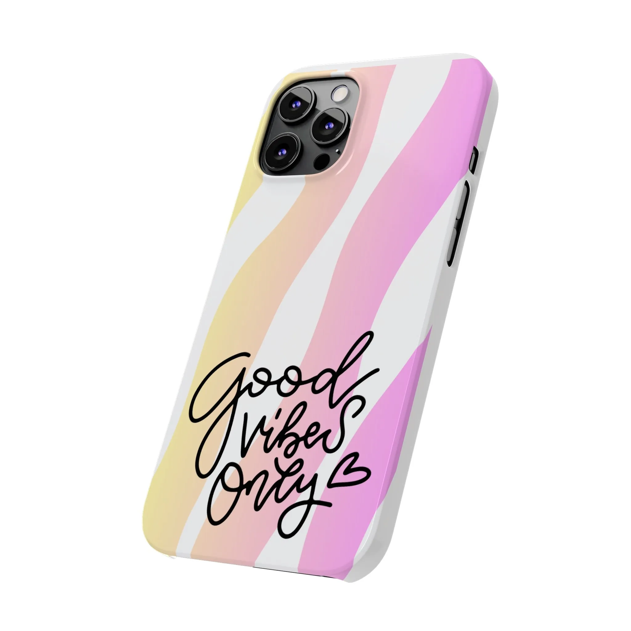Good Vibes Only Pink Zebra iPhone Case - Stylish and Positive Protective Cover