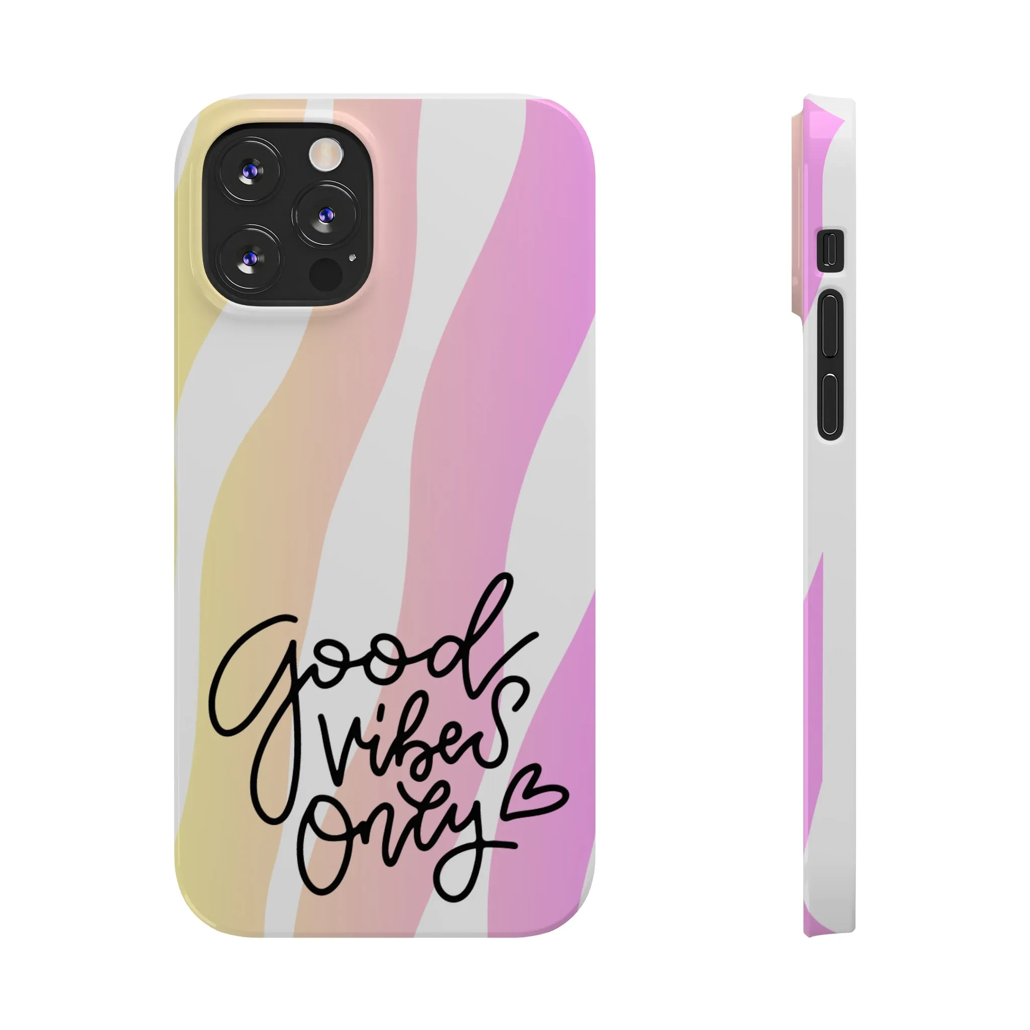 Good Vibes Only Pink Zebra iPhone Case - Stylish and Positive Protective Cover
