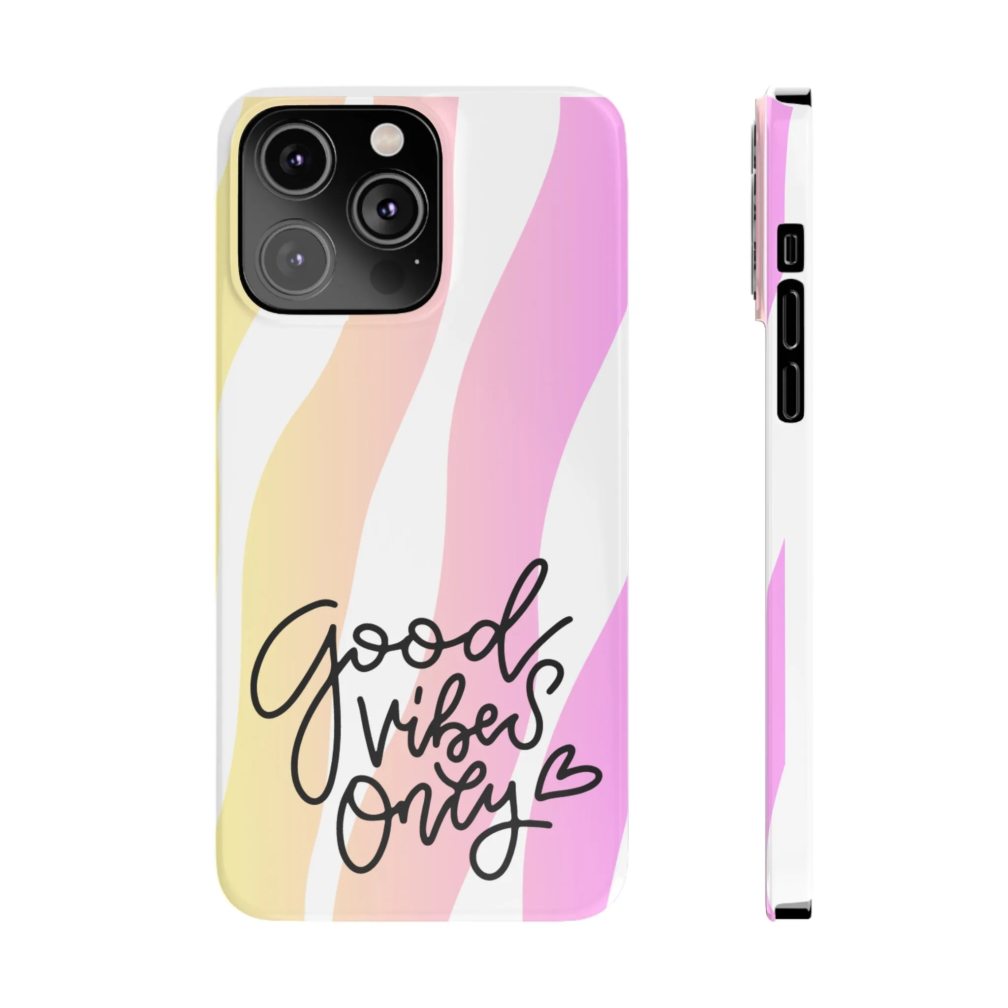 Good Vibes Only Pink Zebra iPhone Case - Stylish and Positive Protective Cover