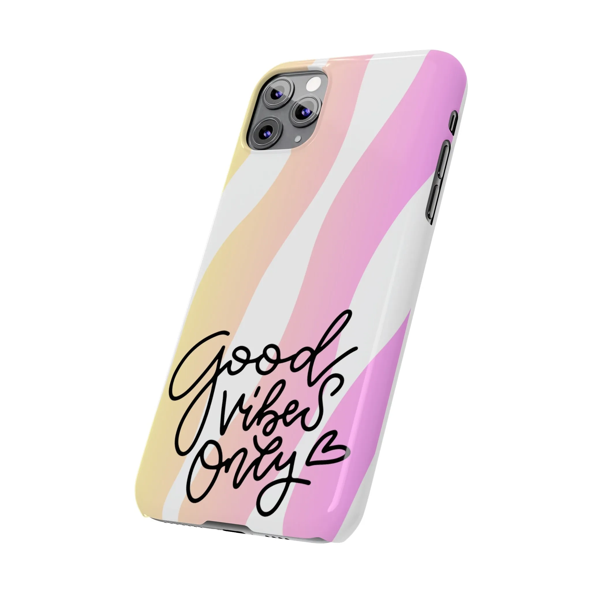 Good Vibes Only Pink Zebra iPhone Case - Stylish and Positive Protective Cover