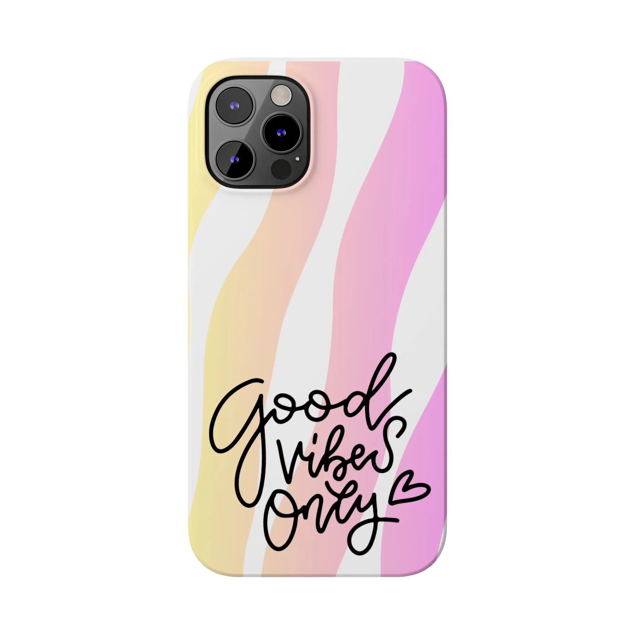 Good Vibes Only Pink Zebra iPhone Case - Stylish and Positive Protective Cover