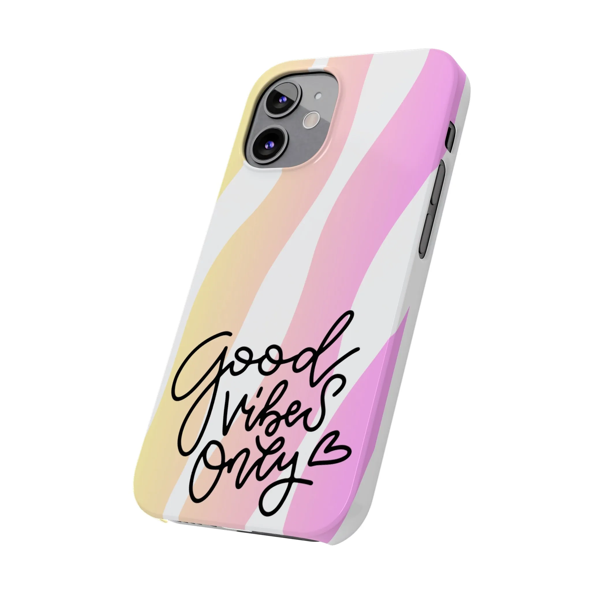 Good Vibes Only Pink Zebra iPhone Case - Stylish and Positive Protective Cover