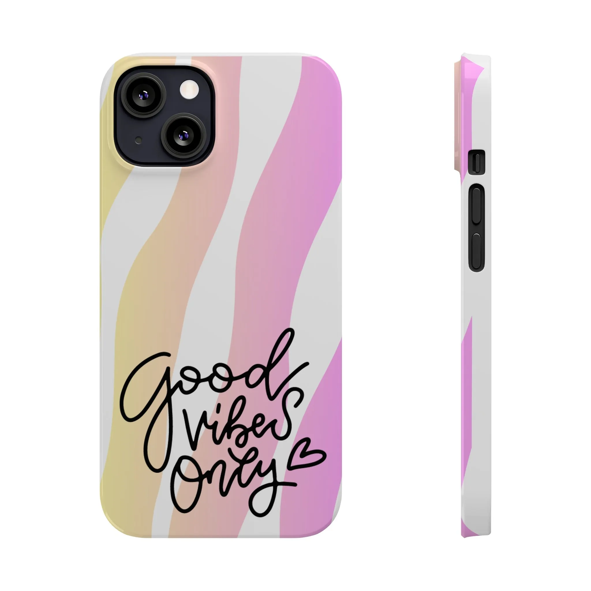 Good Vibes Only Pink Zebra iPhone Case - Stylish and Positive Protective Cover