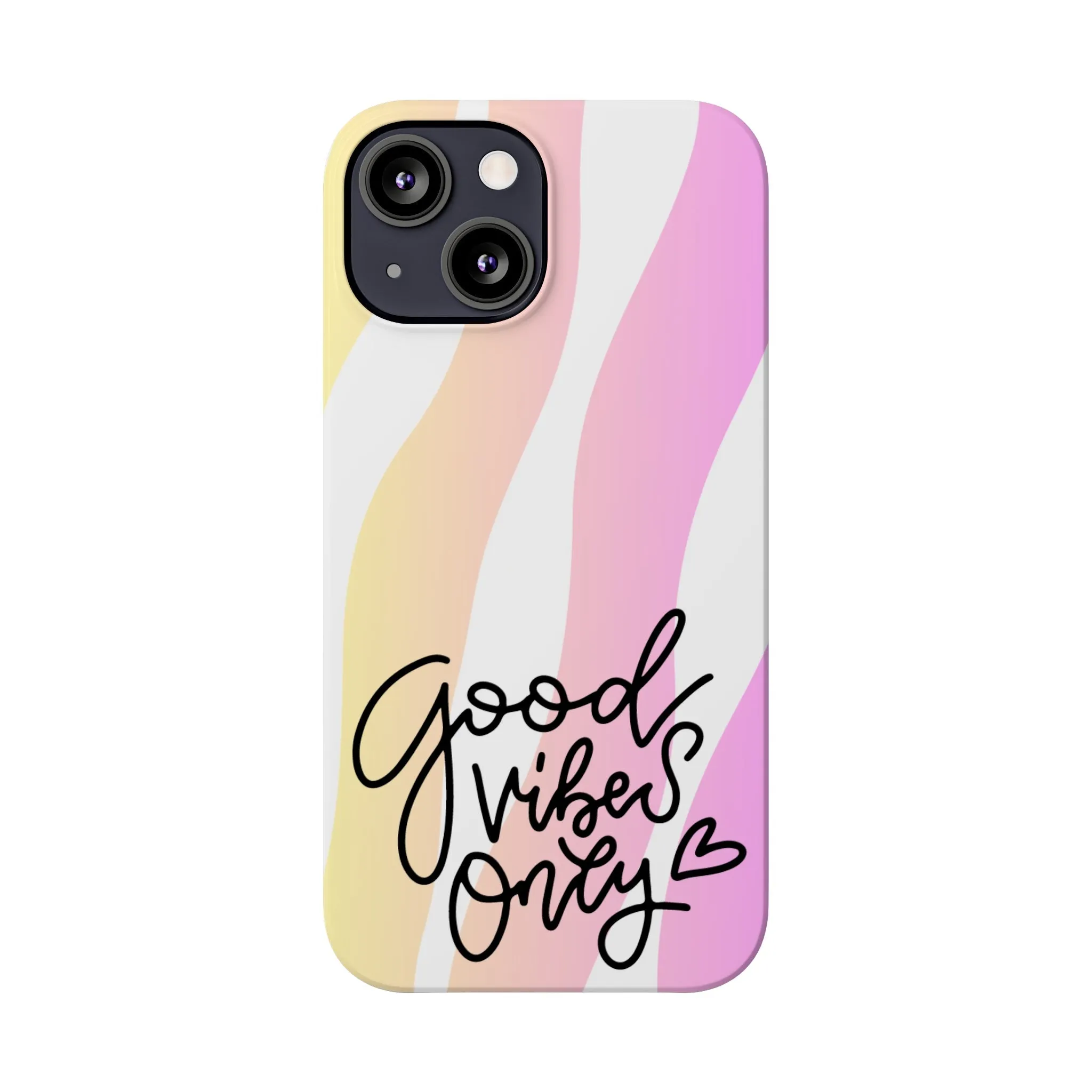 Good Vibes Only Pink Zebra iPhone Case - Stylish and Positive Protective Cover