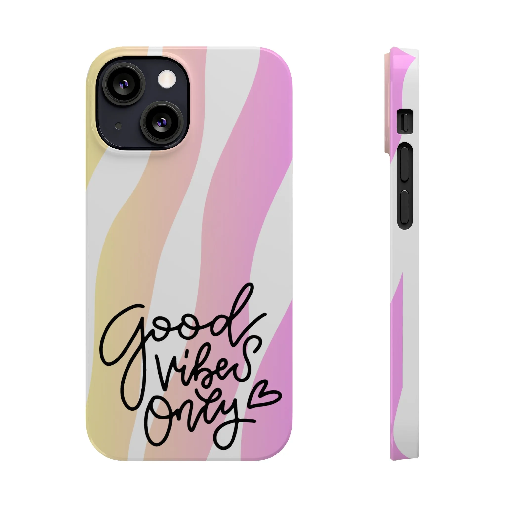 Good Vibes Only Pink Zebra iPhone Case - Stylish and Positive Protective Cover