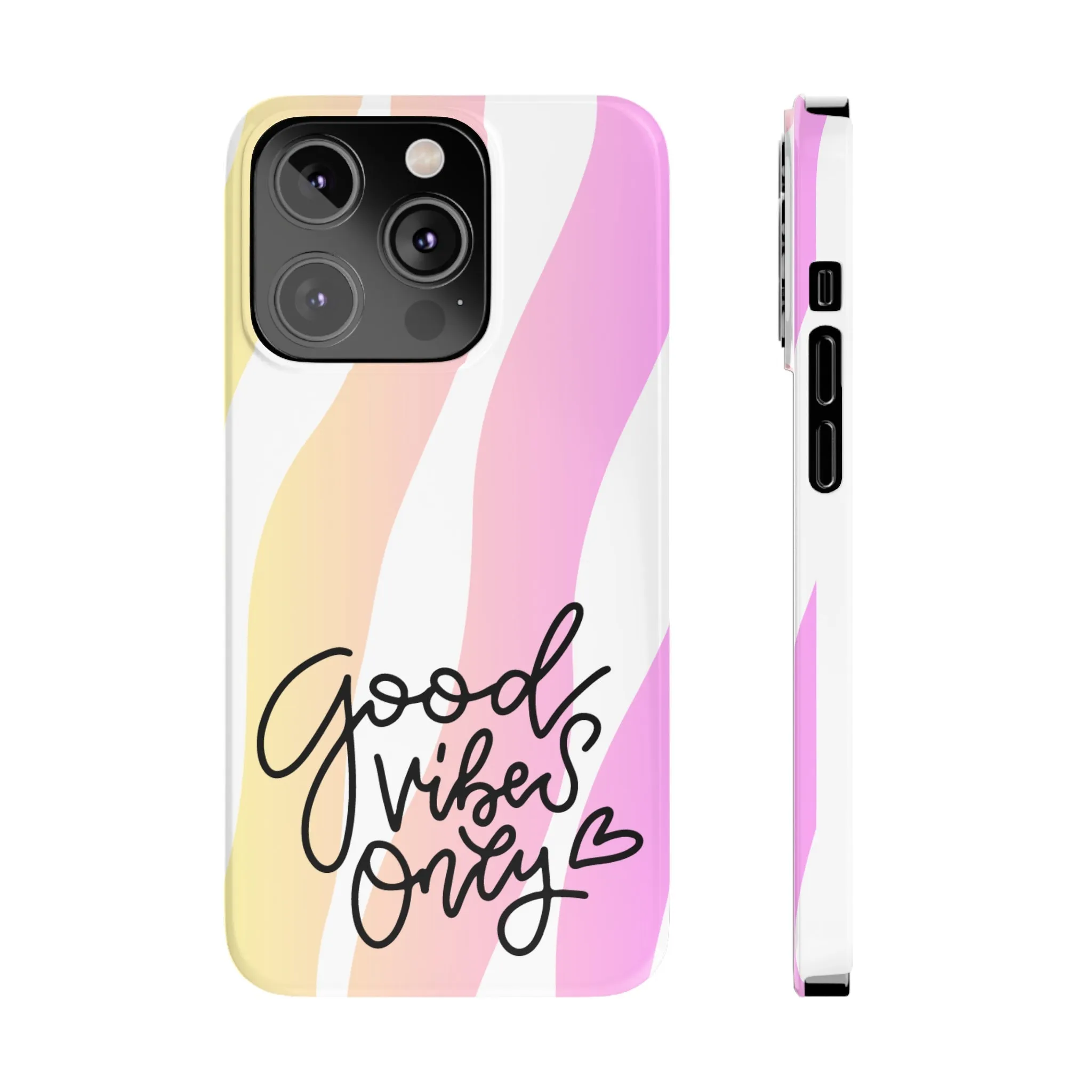Good Vibes Only Pink Zebra iPhone Case - Stylish and Positive Protective Cover