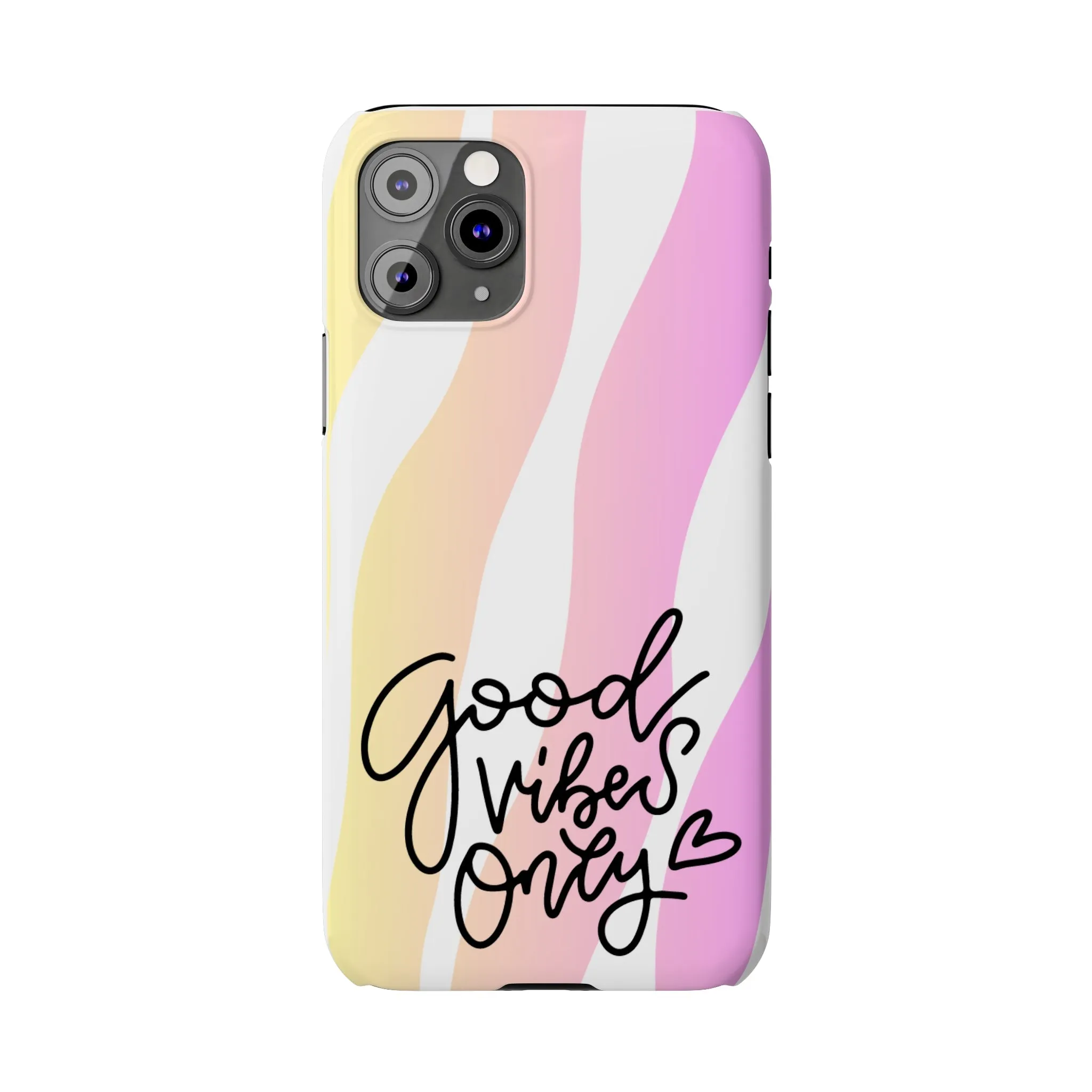 Good Vibes Only Pink Zebra iPhone Case - Stylish and Positive Protective Cover