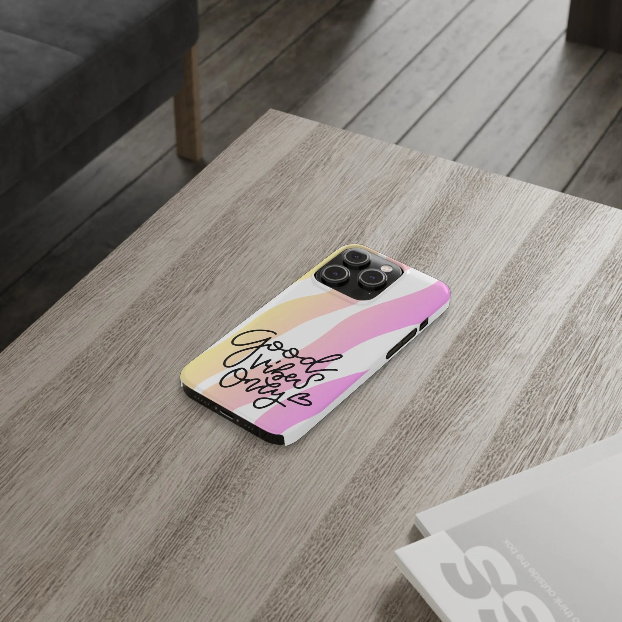 Good Vibes Only Pink Zebra iPhone Case - Stylish and Positive Protective Cover