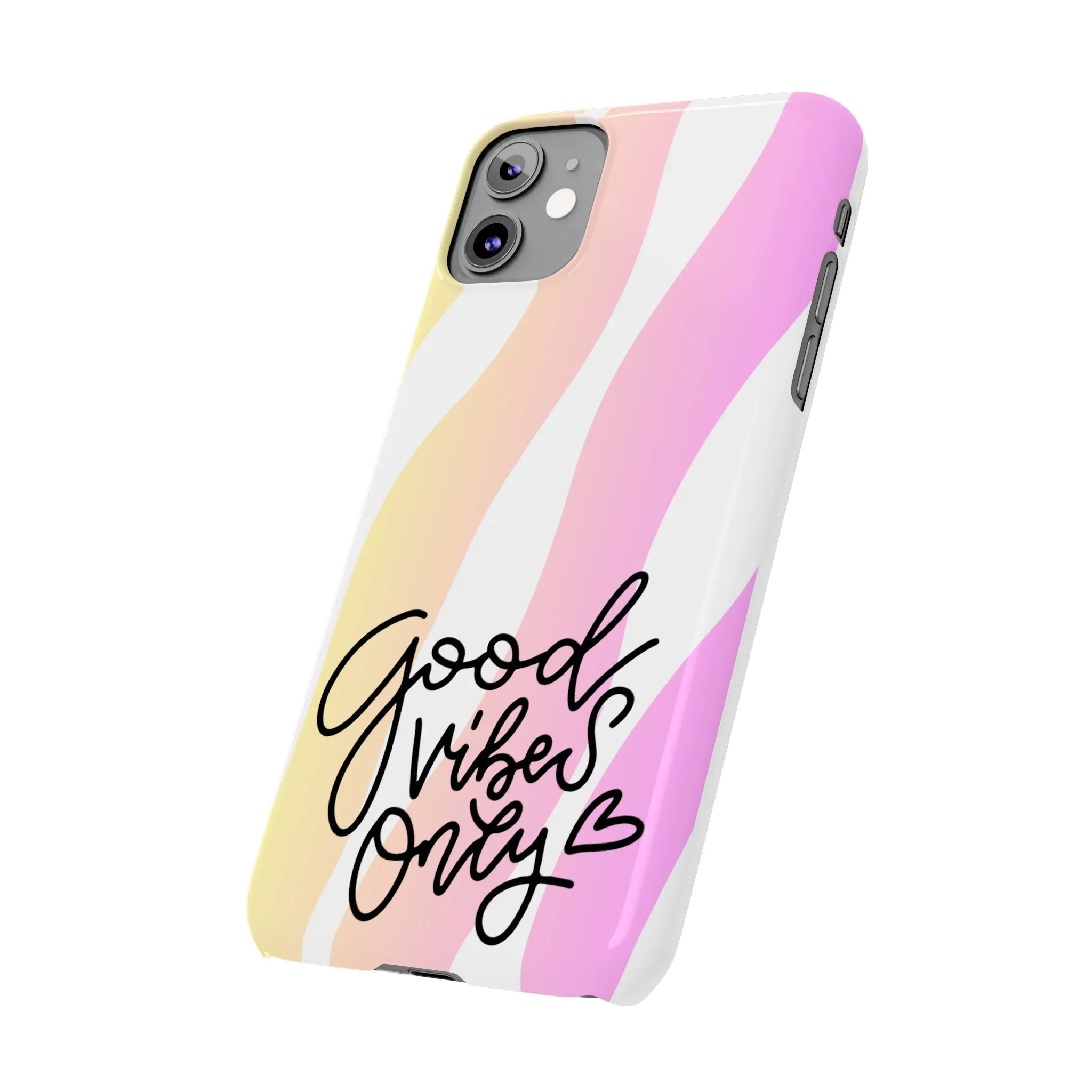 Good Vibes Only Pink Zebra iPhone Case - Stylish and Positive Protective Cover