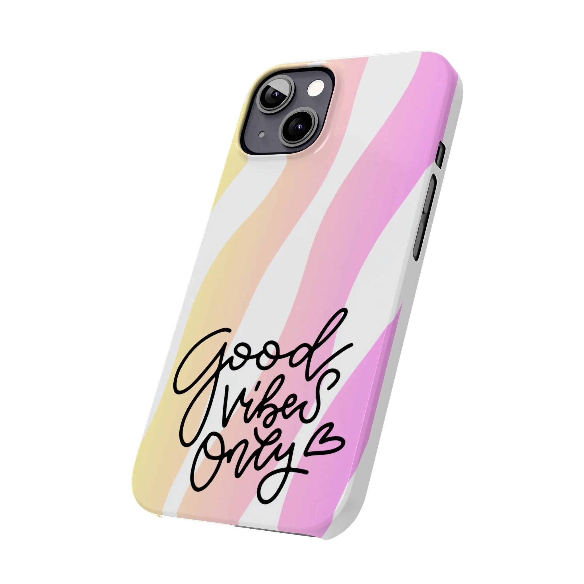 Good Vibes Only Pink Zebra iPhone Case - Stylish and Positive Protective Cover