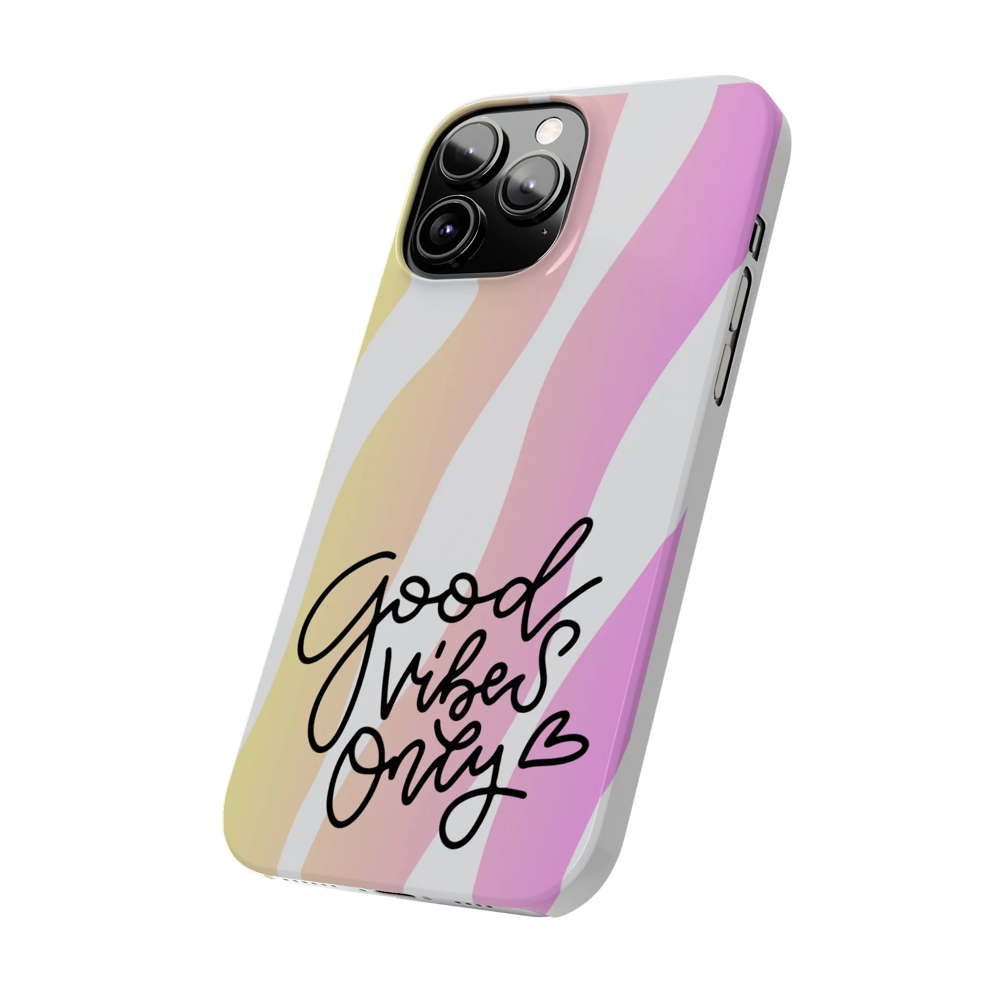 Good Vibes Only Pink Zebra iPhone Case - Stylish and Positive Protective Cover