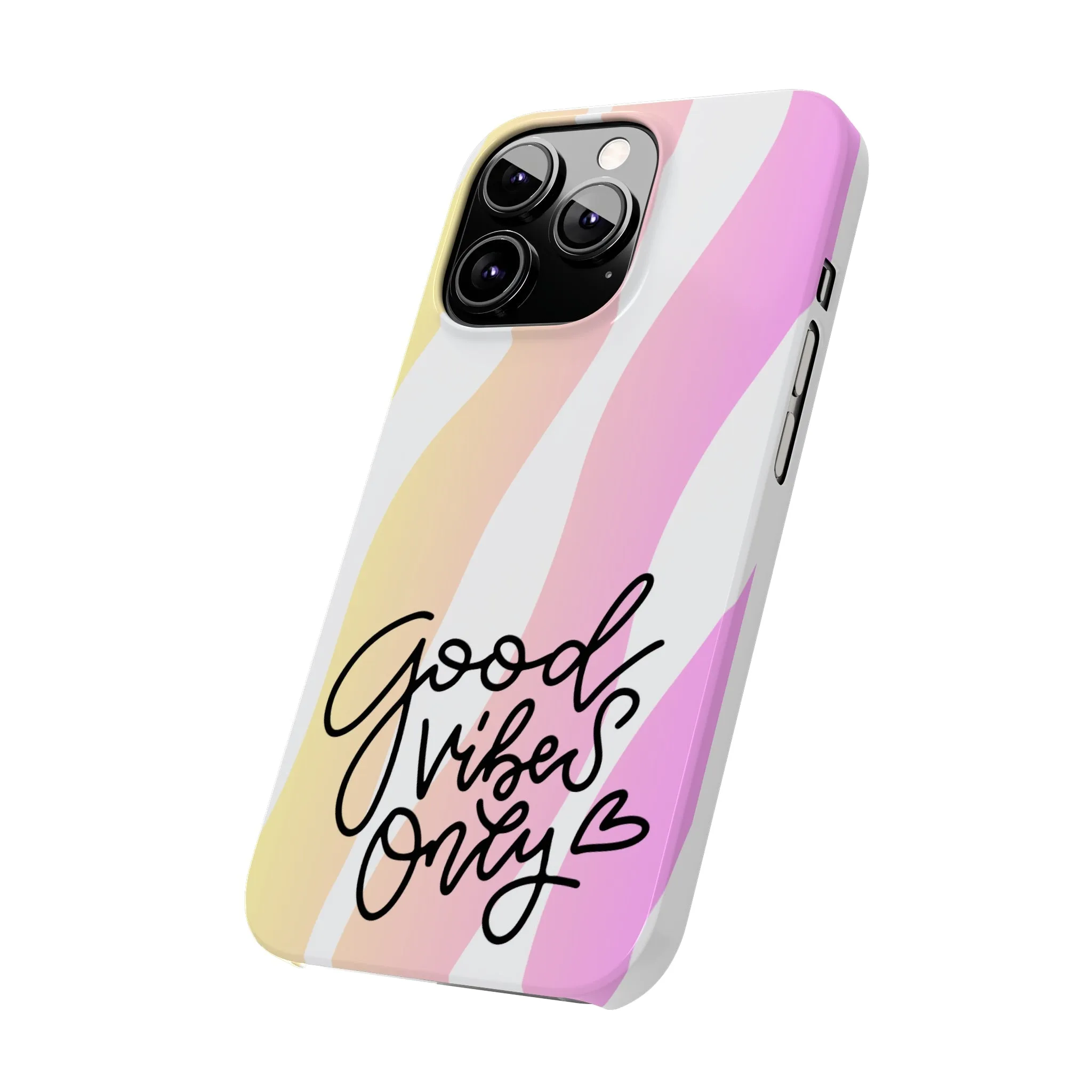 Good Vibes Only Pink Zebra iPhone Case - Stylish and Positive Protective Cover
