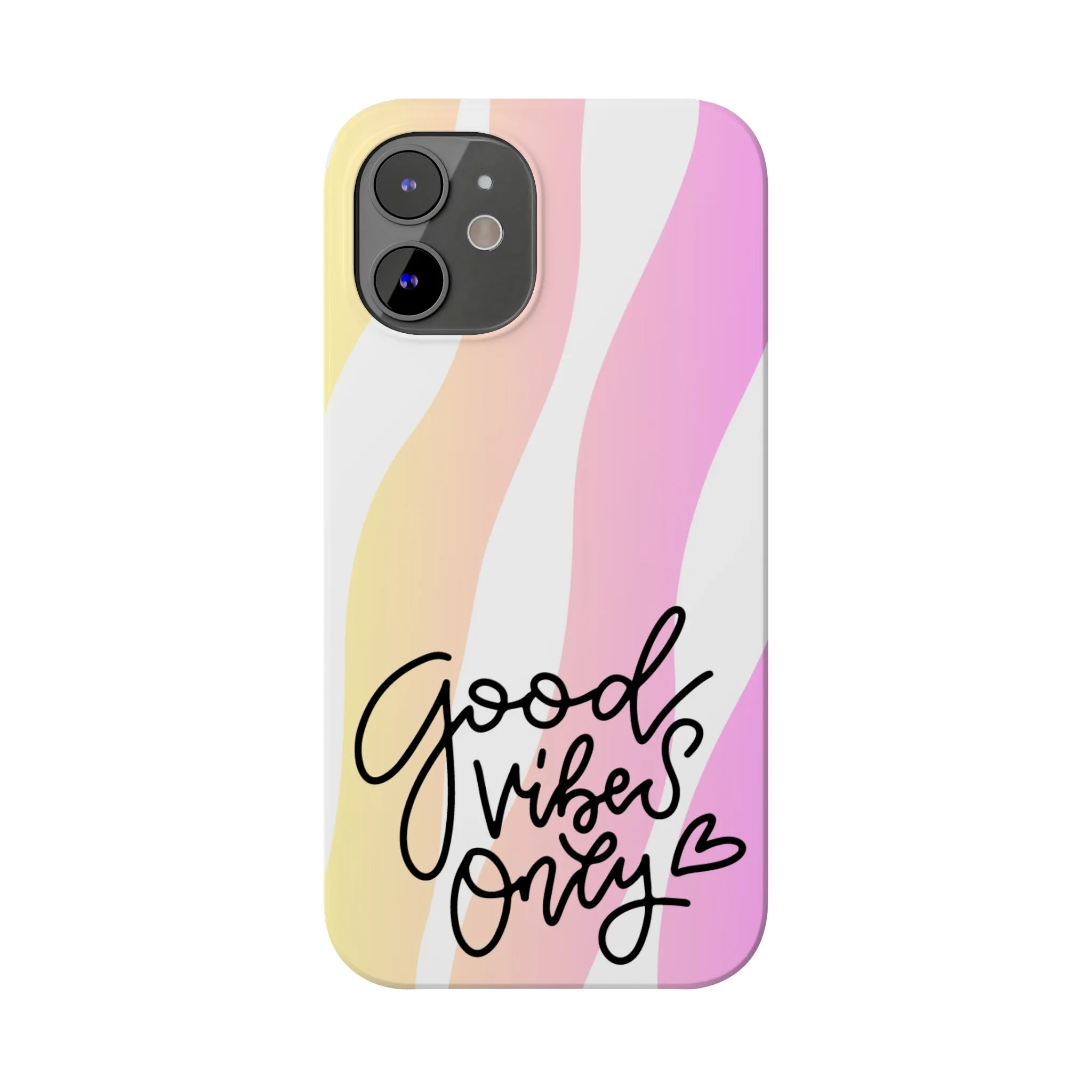 Good Vibes Only Pink Zebra iPhone Case - Stylish and Positive Protective Cover