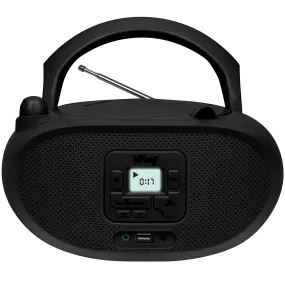 hPlay Gummy GC04B Portable CD Player Boombox with FM Stereo Radio & USB Playback - Black