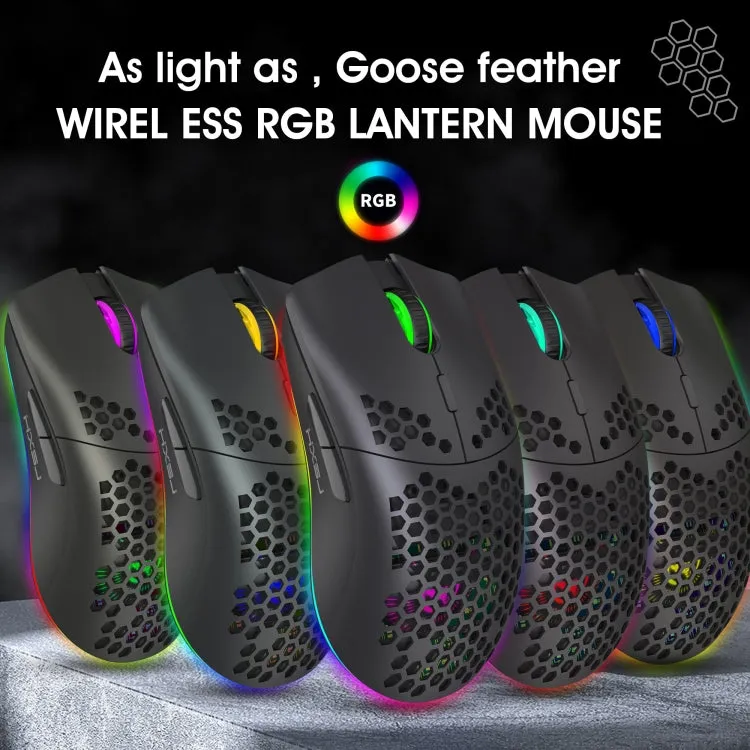 HXSJ T66 RGB Wireless Gaming Mouse with 7 Programmable Keys and Colorful Lighting
