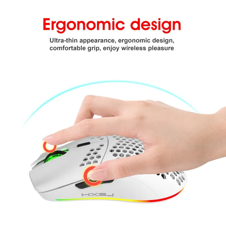 HXSJ T66 RGB Wireless Gaming Mouse with 7 Programmable Keys and Colorful Lighting