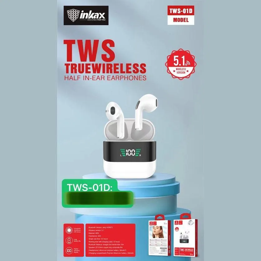 inkax Wireless Earbuds TWS-01D