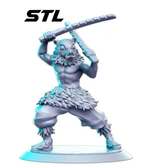 Inosuke Anime 3D Printed Miniature