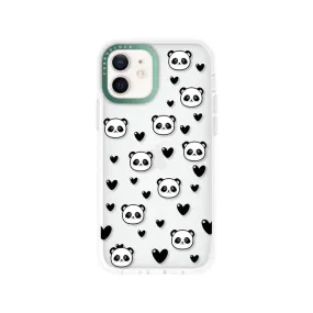 iPhone 12 Panda Heart Phone Case