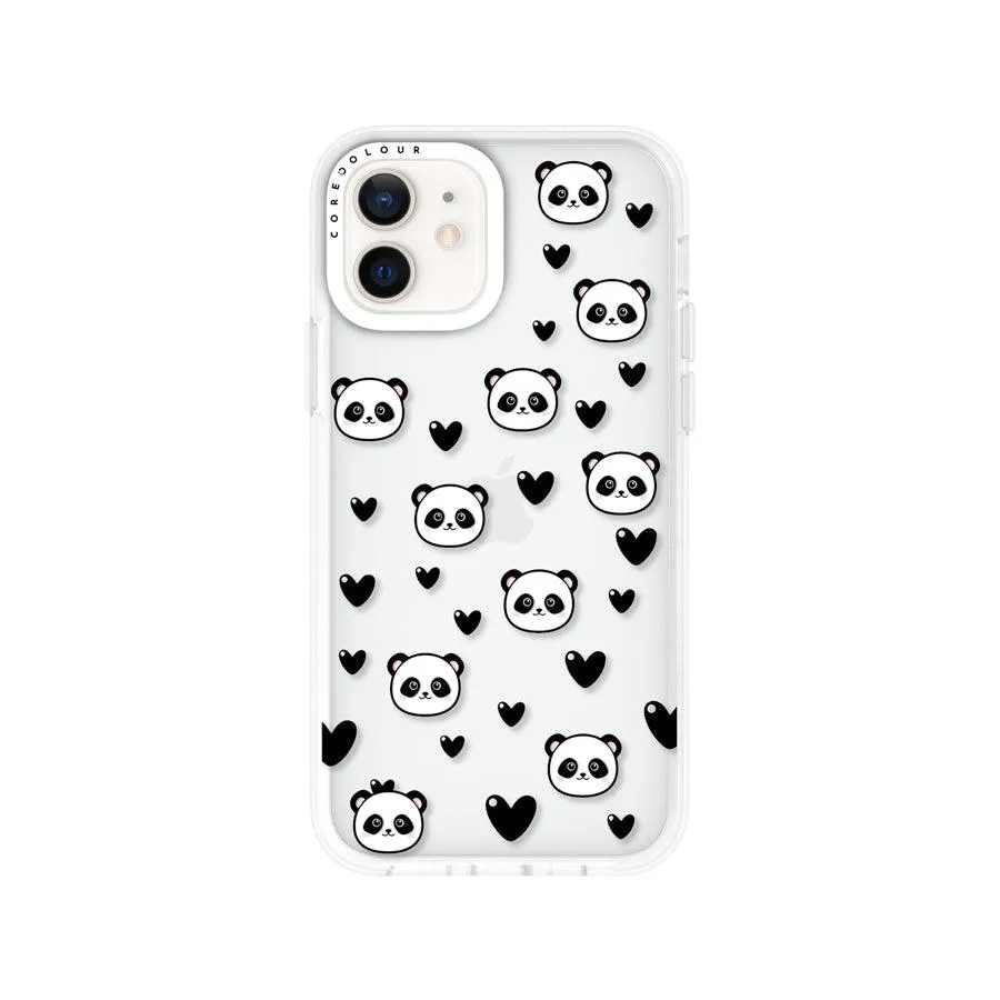 iPhone 12 Panda Heart Phone Case