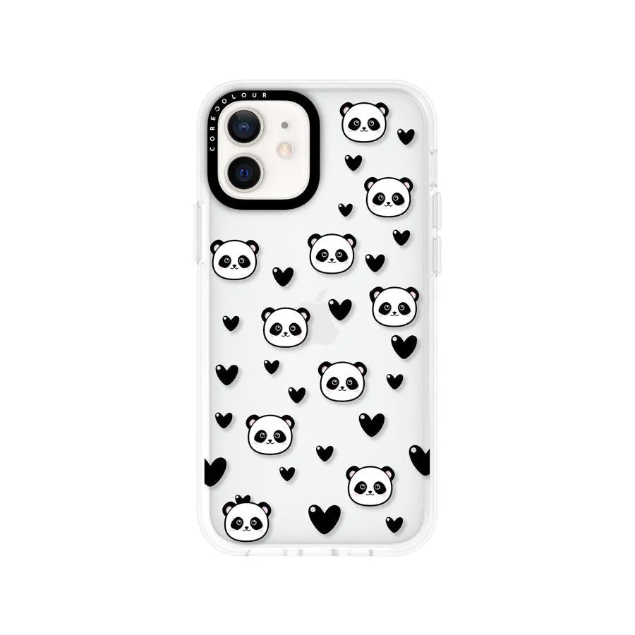 iPhone 12 Panda Heart Phone Case