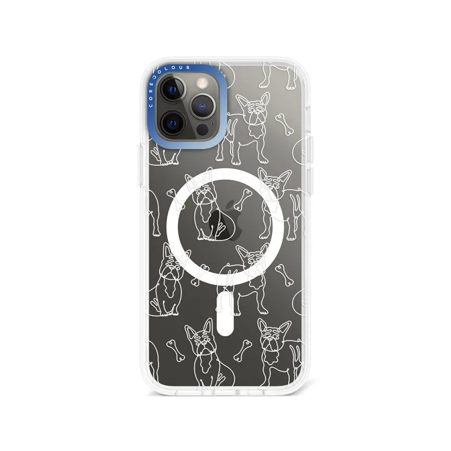 iPhone 12 Pro French Bulldog Minimal Line Phone Case Magsafe Compatible