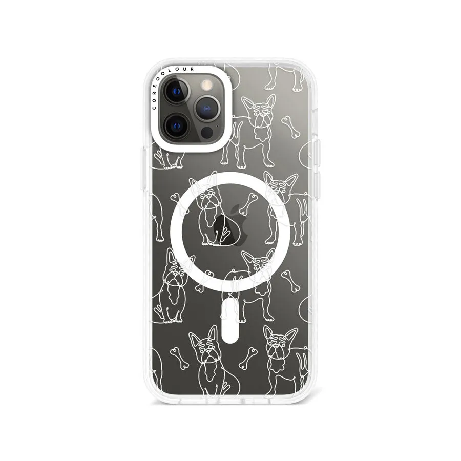 iPhone 12 Pro French Bulldog Minimal Line Phone Case Magsafe Compatible