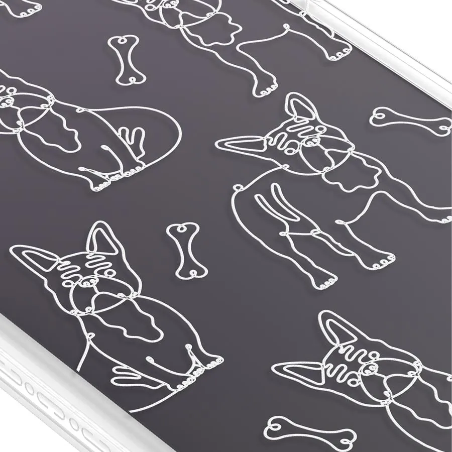 iPhone 12 Pro French Bulldog Minimal Line Phone Case Magsafe Compatible