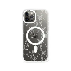 iPhone 12 Pro French Bulldog Minimal Line Phone Case Magsafe Compatible